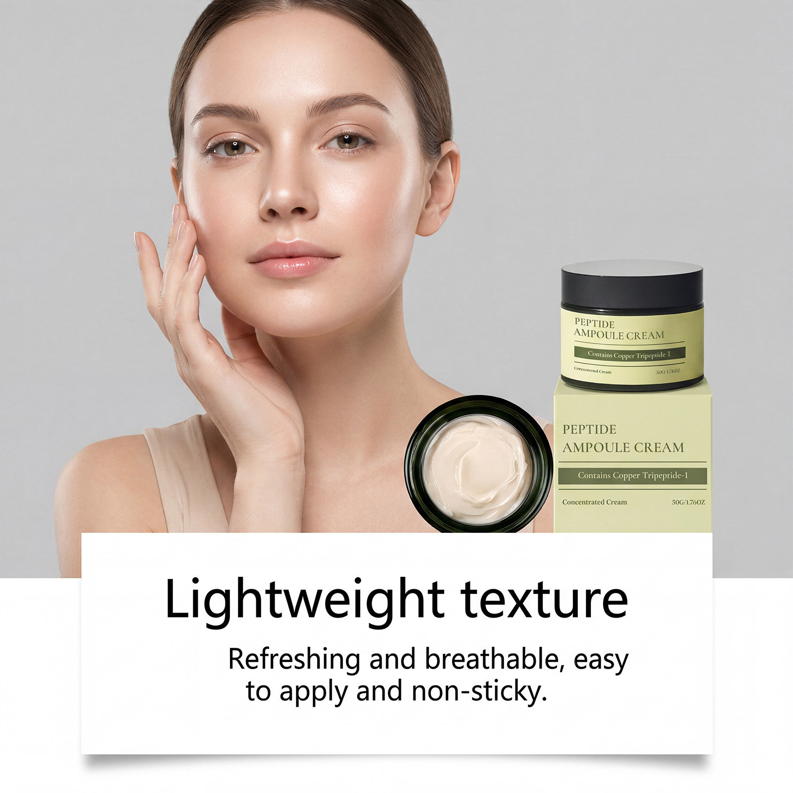 Copper Peptide Moisturizing Cream Contains Copper Peptide Nourishes Skin Boosts Natural Radiance Hydrates Softens Facial Complexion