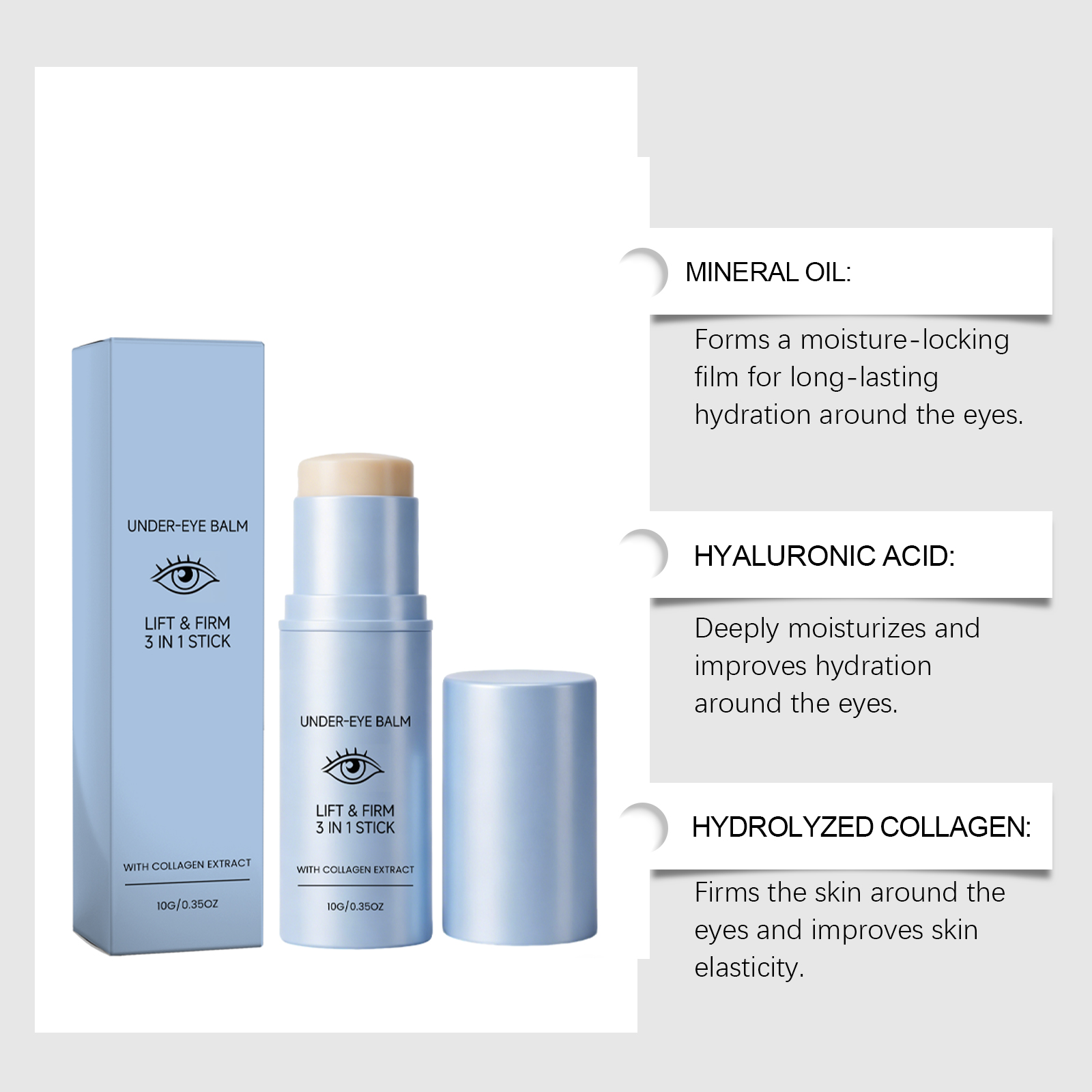 Moisturizing Eye Cream Stick Multi Efficacy Mild Tender Smooth Skin Around Eyes Daily Smear Massage
