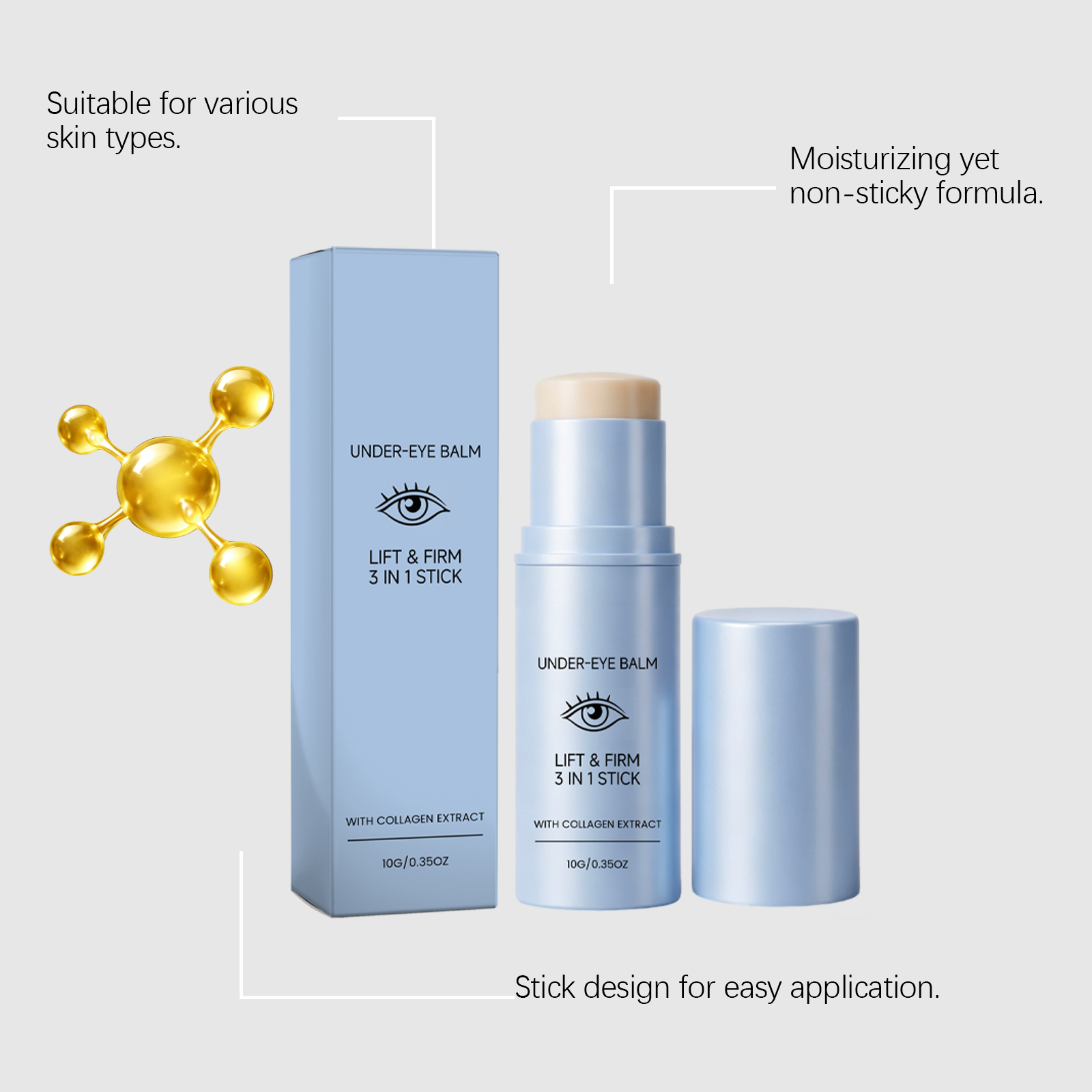 Moisturizing Eye Cream Stick Multi Efficacy Mild Tender Smooth Skin Around Eyes Daily Smear Massage