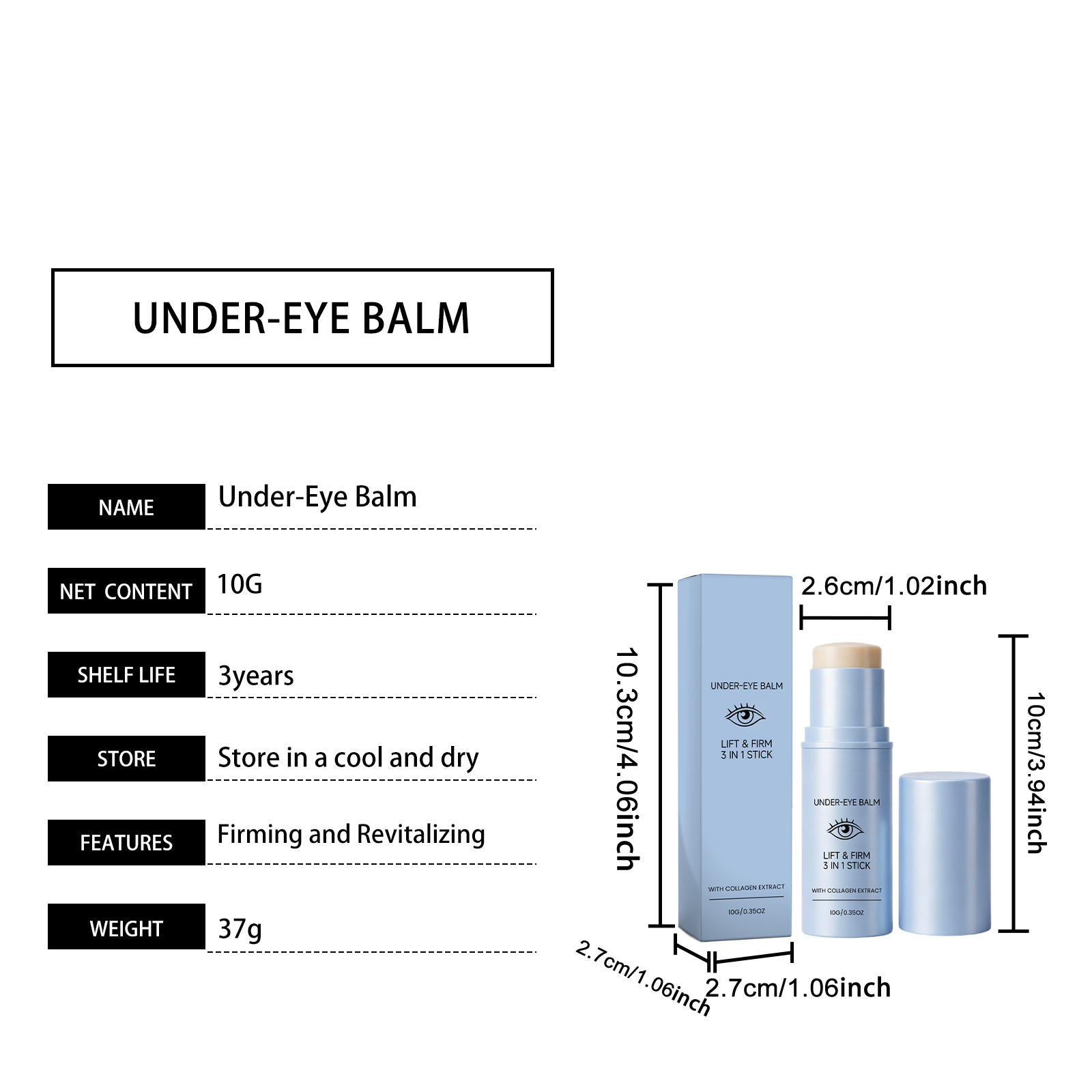 Moisturizing Eye Cream Stick Multi Efficacy Mild Tender Smooth Skin Around Eyes Daily Smear Massage