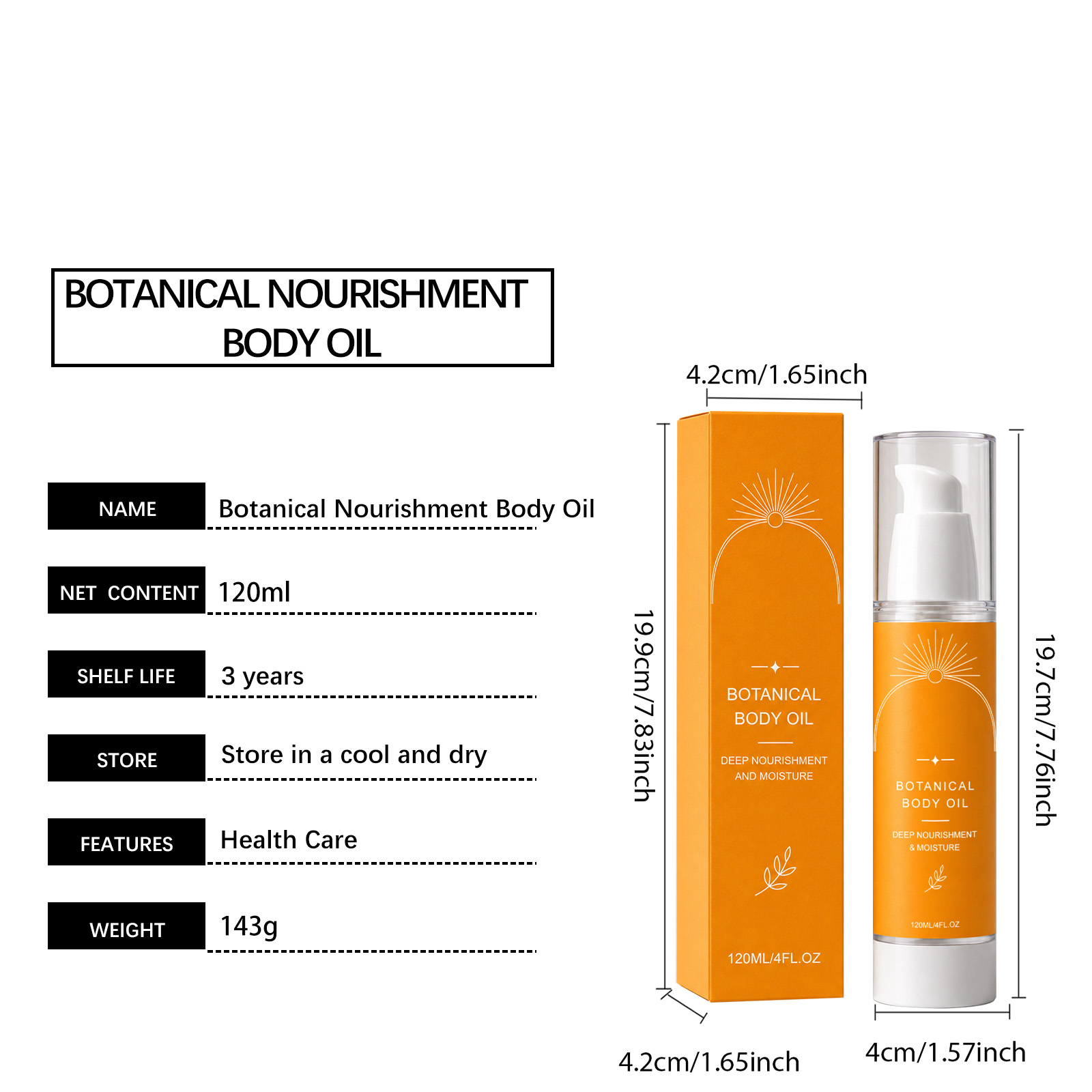 Moisturizing Nourishing Body Essential Oil Silky Texture Mild Comfort Fresh Hydrating Glossy Skin Care Liquid