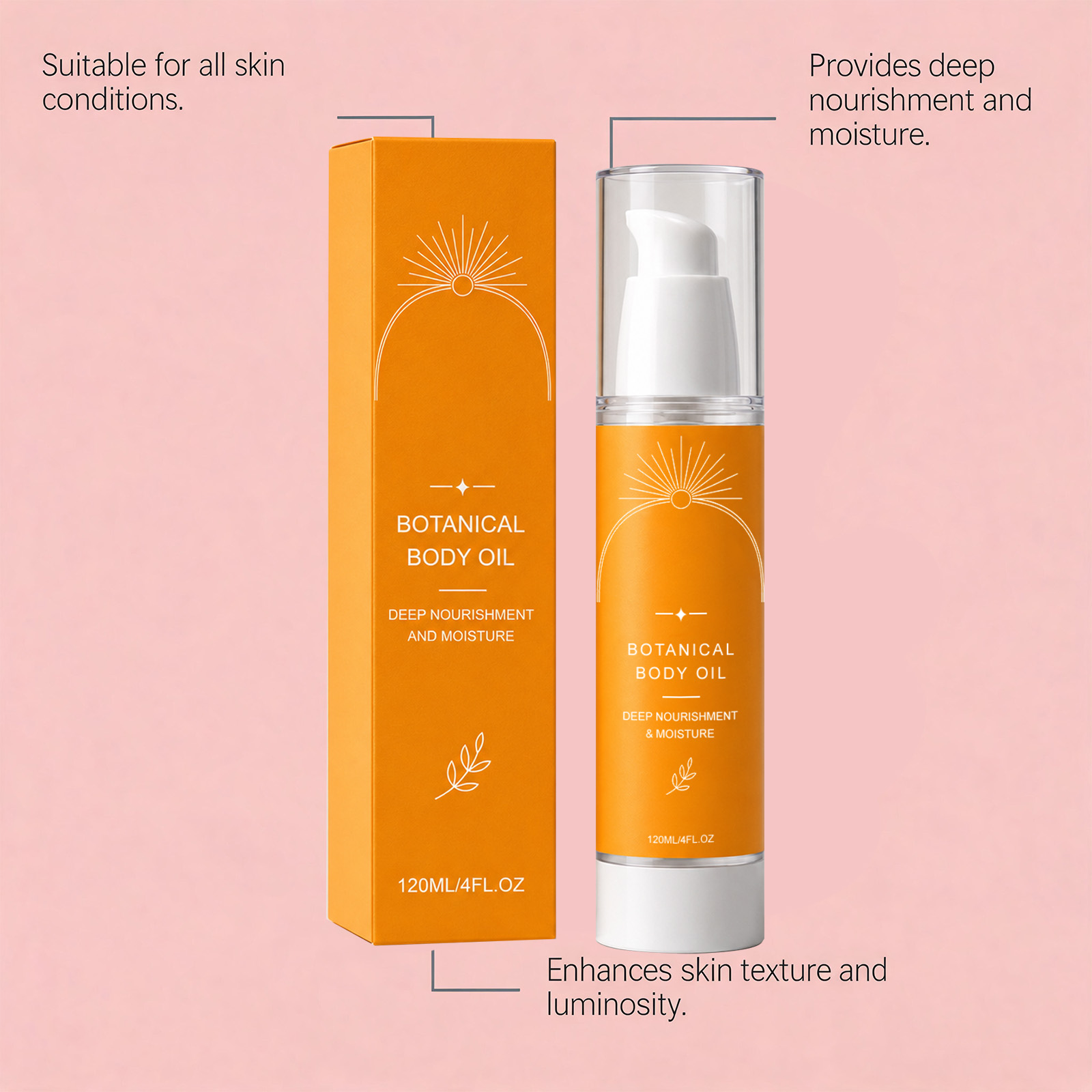 Moisturizing Nourishing Body Essential Oil Silky Texture Mild Comfort Fresh Hydrating Glossy Skin Care Liquid