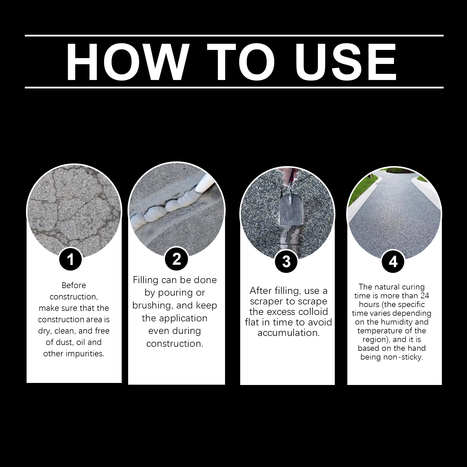 Floor Crack Filler Elastic Crack Resistant Heat Tolerant Cold Resistant Sealing Water Proof Crack Repair Material