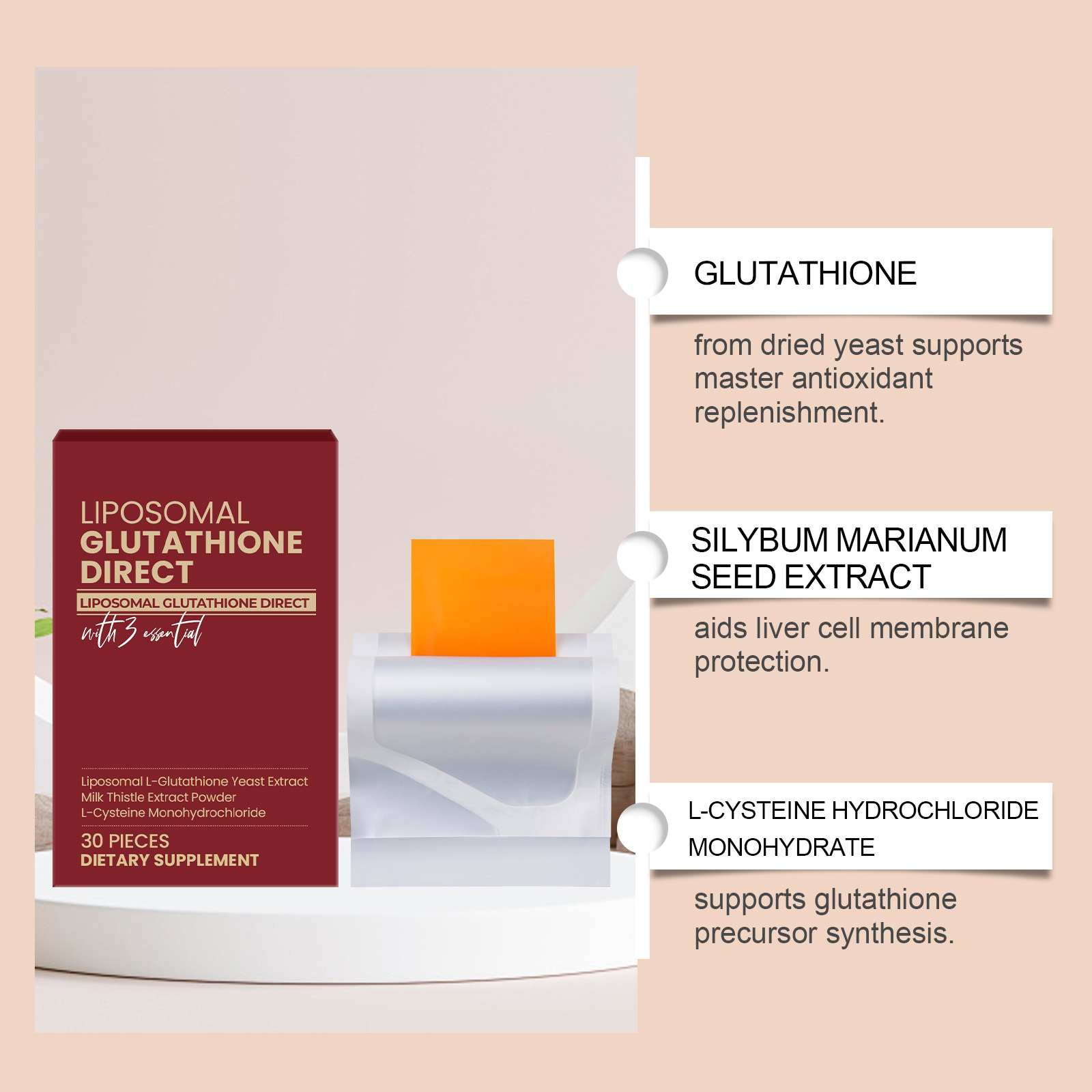 Glutathione Oral Lozenge Containing Glutathione Milk Thistle Sublingual Absorption Natural Yeast Derived Health Oral Tablet