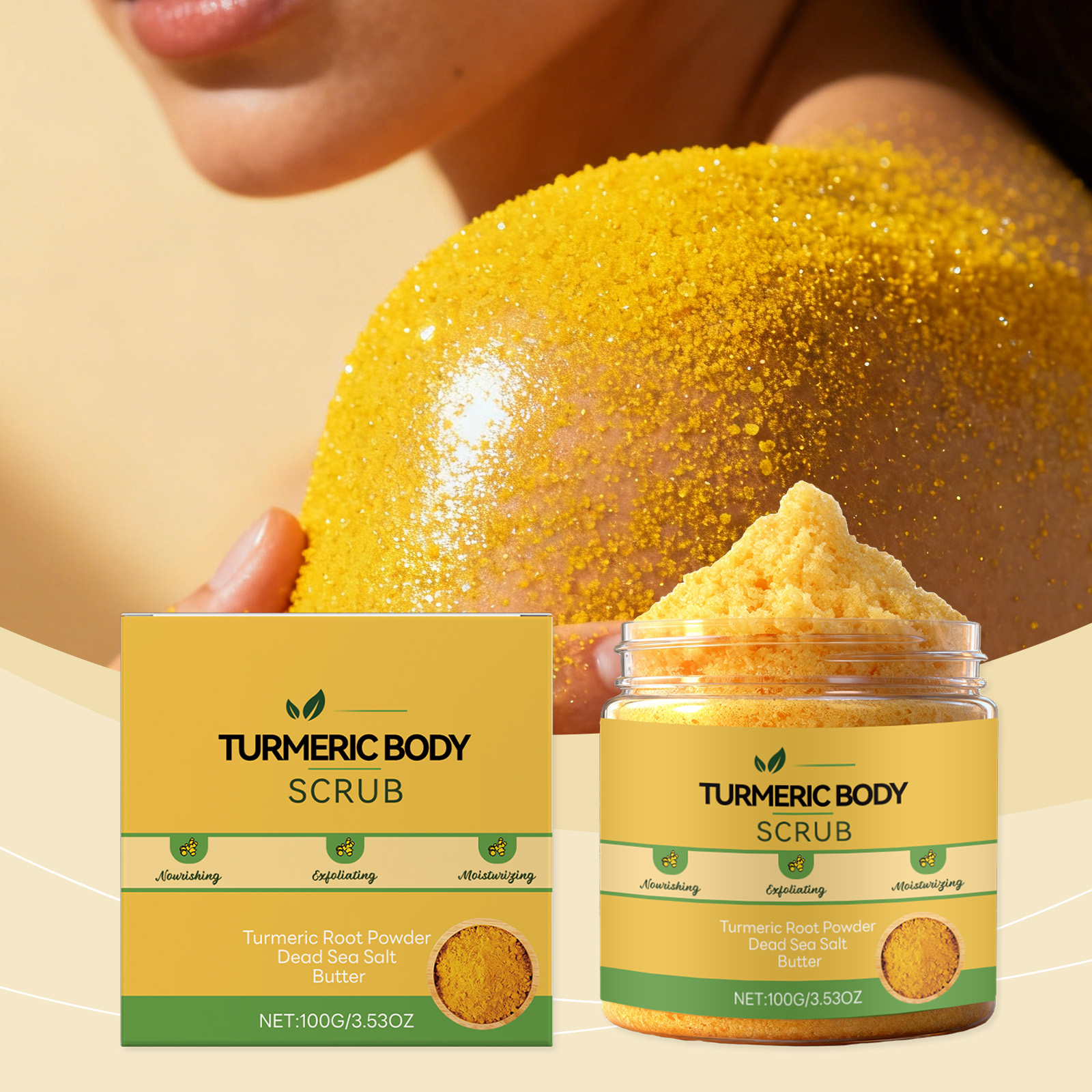 Turmeric Body Scrub Daily Mild Cleansing Easy Rinse Smooth Clean Refreshing For Skin