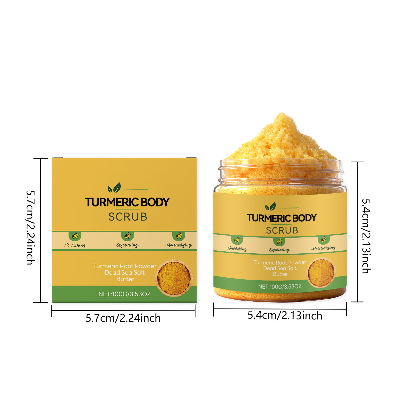 Turmeric Body Scrub Daily Mild Cleansing Easy Rinse Smooth Clean Refreshing For Skin