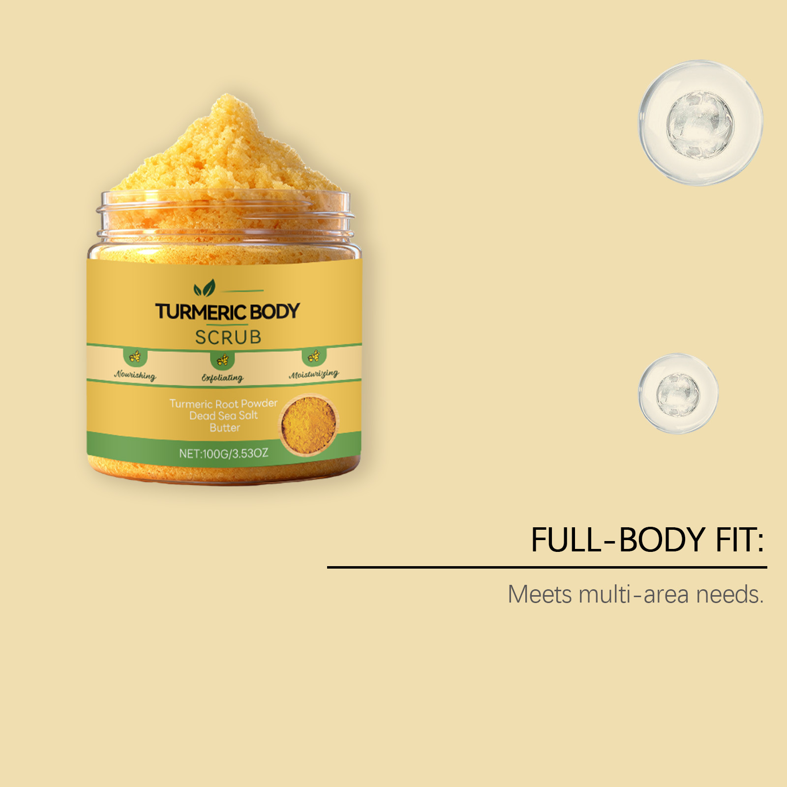 Turmeric Body Scrub Daily Mild Cleansing Easy Rinse Smooth Clean Refreshing For Skin