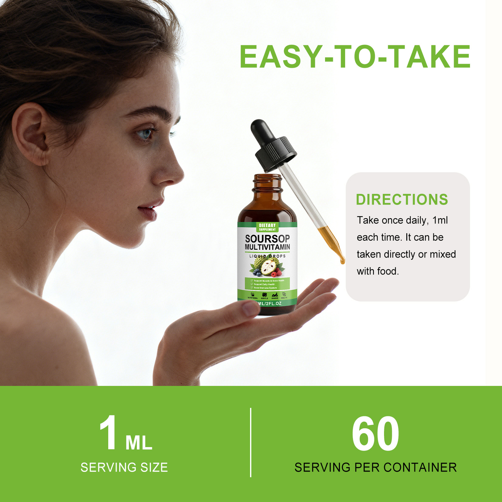 Soursop Nutrient Drops Gentle Formula Daily Protect Gut Comfort Body Nutrition Supplement Oral Liquid Health Care Item