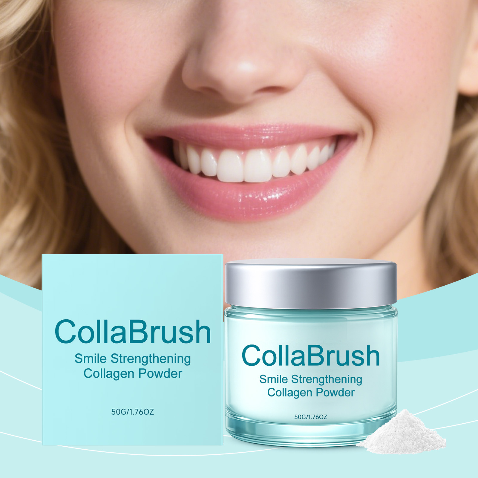 Collagen Clean Dental Powder Mild Fresh Teeth Protection Smooth Texture Daily Remove Stains On Tooth Surface