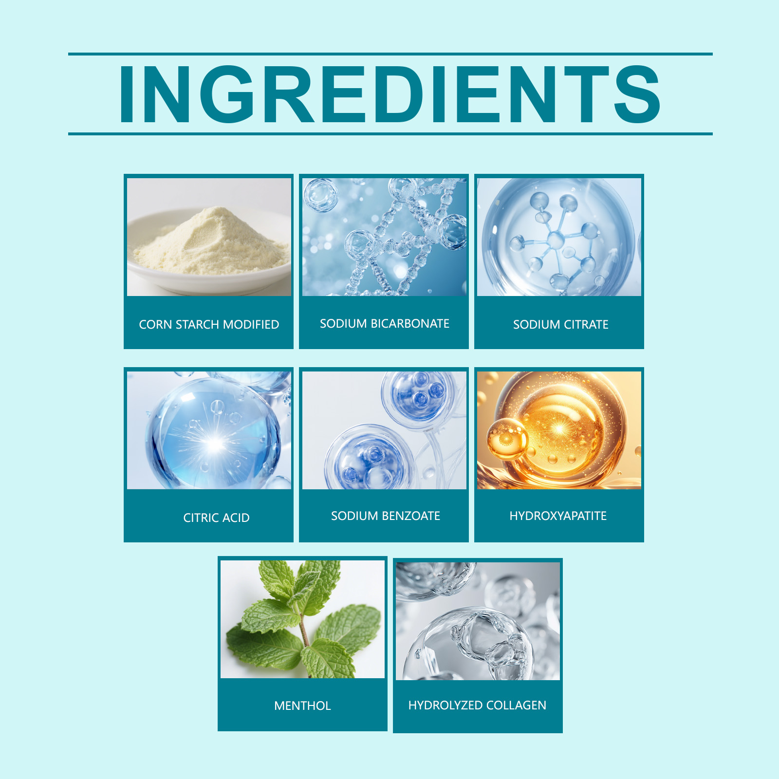 Collagen Clean Dental Powder Mild Fresh Teeth Protection Smooth Texture Daily Remove Stains On Tooth Surface