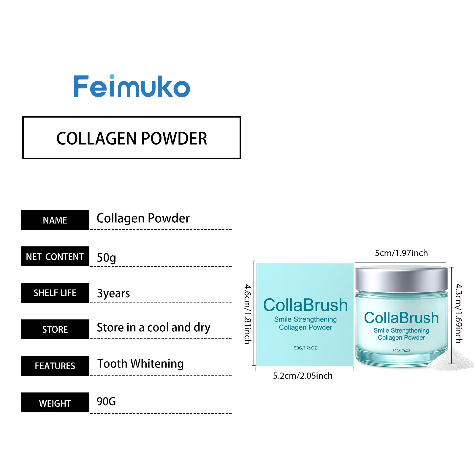 Collagen Clean Dental Powder Mild Fresh Teeth Protection Smooth Texture Daily Remove Stains On Tooth Surface