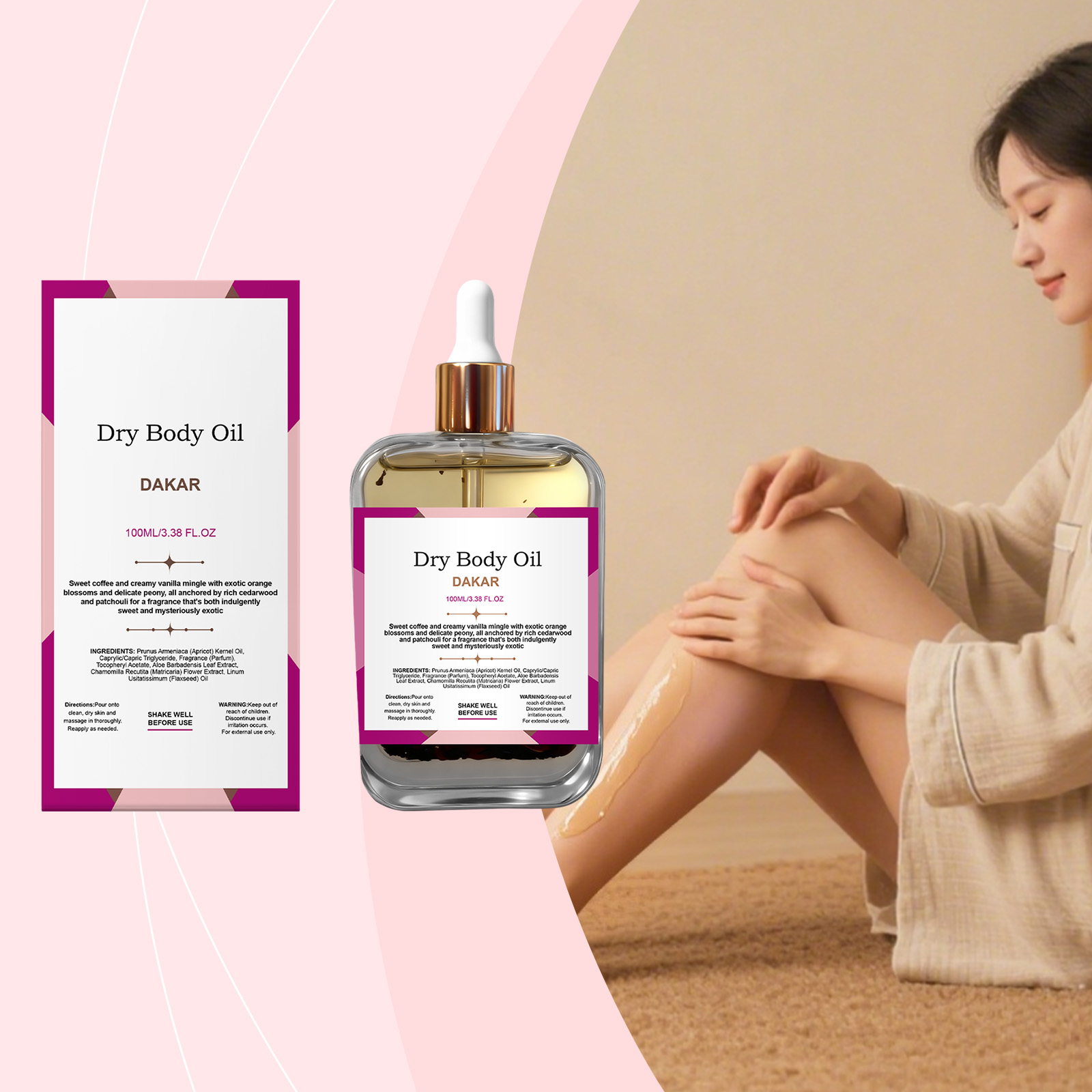 Moisturizing Fragrance Body Oil Mild Nourishing Protect Soft Skin Fine Texture Refreshing Non Sticky For Whole Body Care