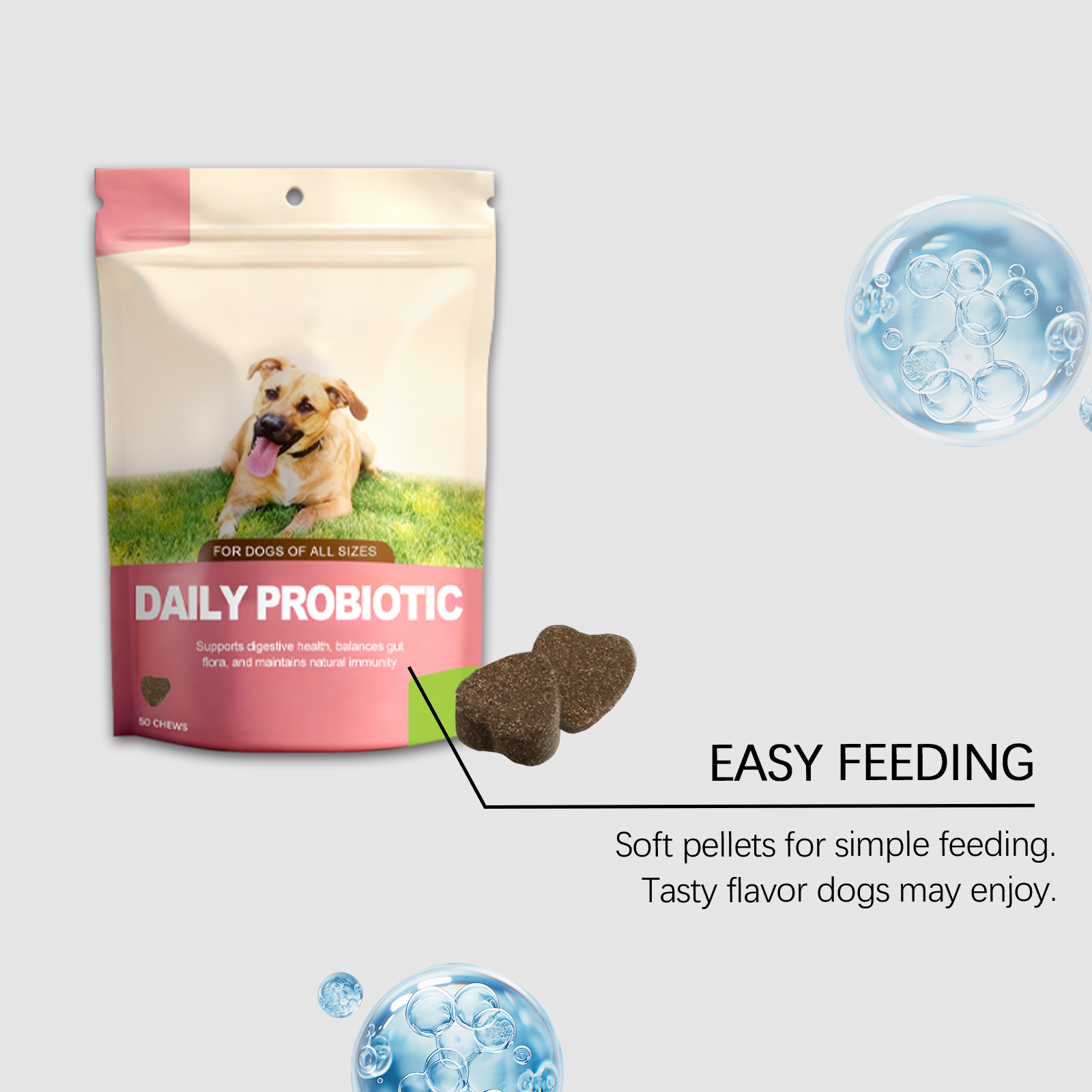 Daily Probiotic Soft Granules For Dogs Support Intestinal Balance Easy Feeding Mild Care Boost Vitality Regular Canine Gut Maintenance