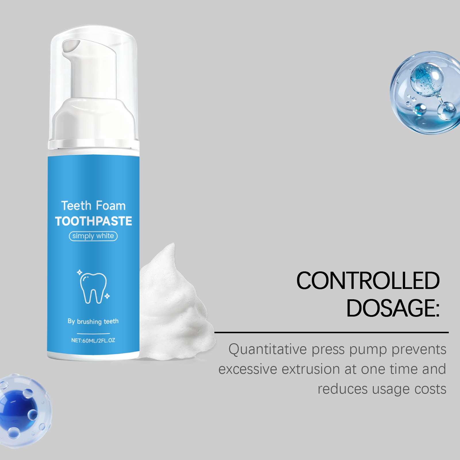 Mint Foam Toothpaste Brighten Teeth Freshen Breath Protect Enamel Protect Gums Deep Clean Daily Oral Care