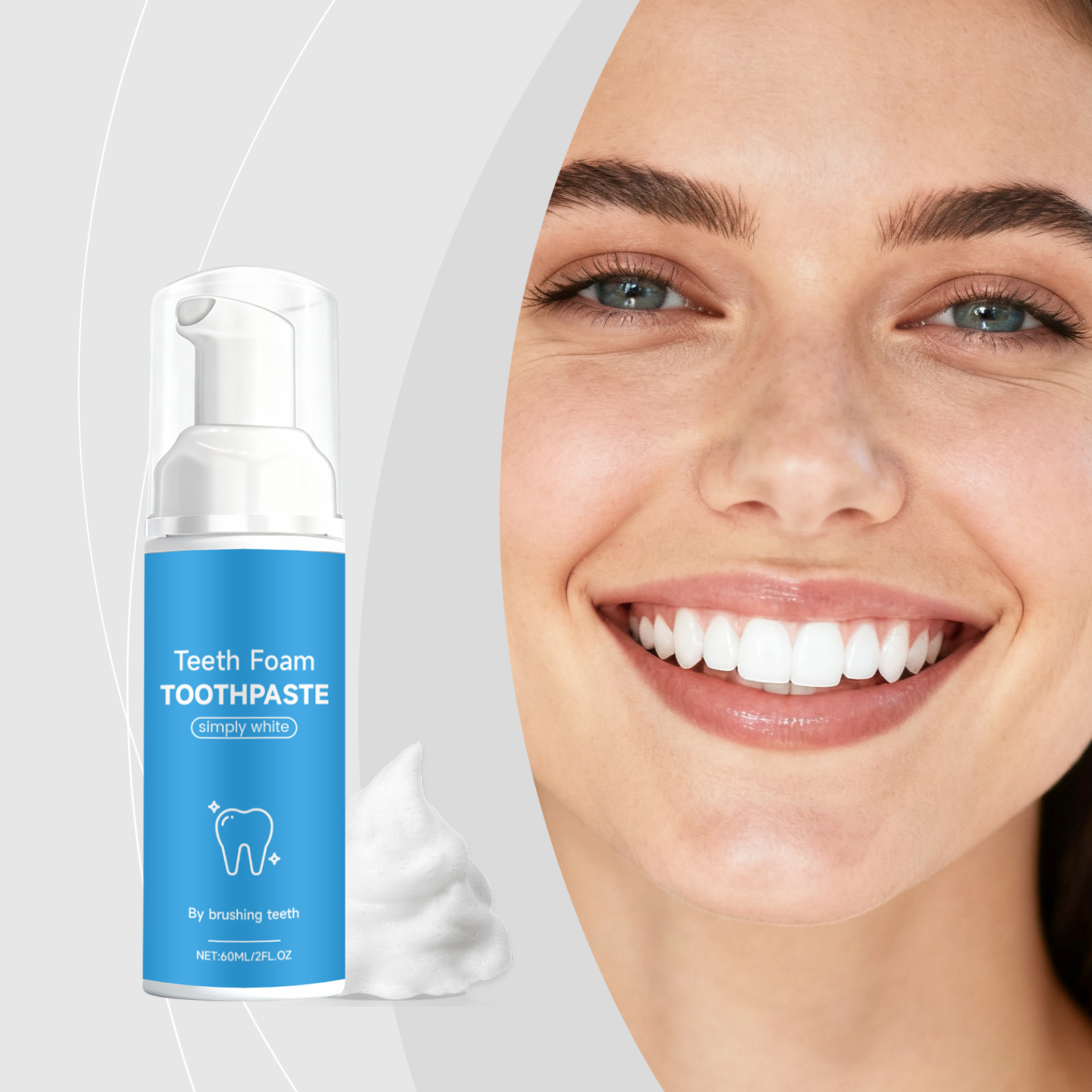 Mint Foam Toothpaste Brighten Teeth Freshen Breath Protect Enamel Protect Gums Deep Clean Daily Oral Care