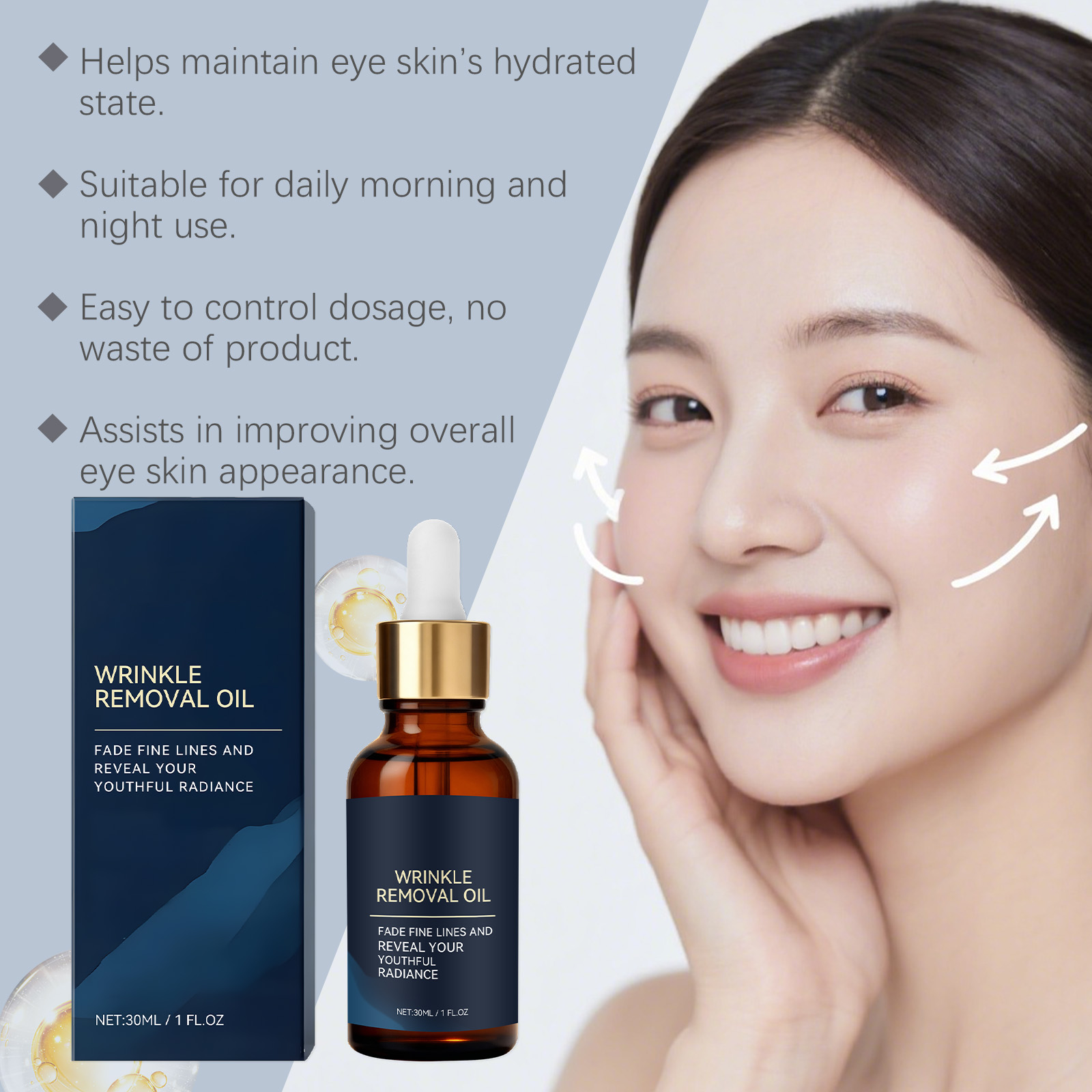 Eye Treatment Essence Oil Gentle Protection Deep Hydrate Moisturize Nourish Plump Smooth Brighten Periorbital Skin