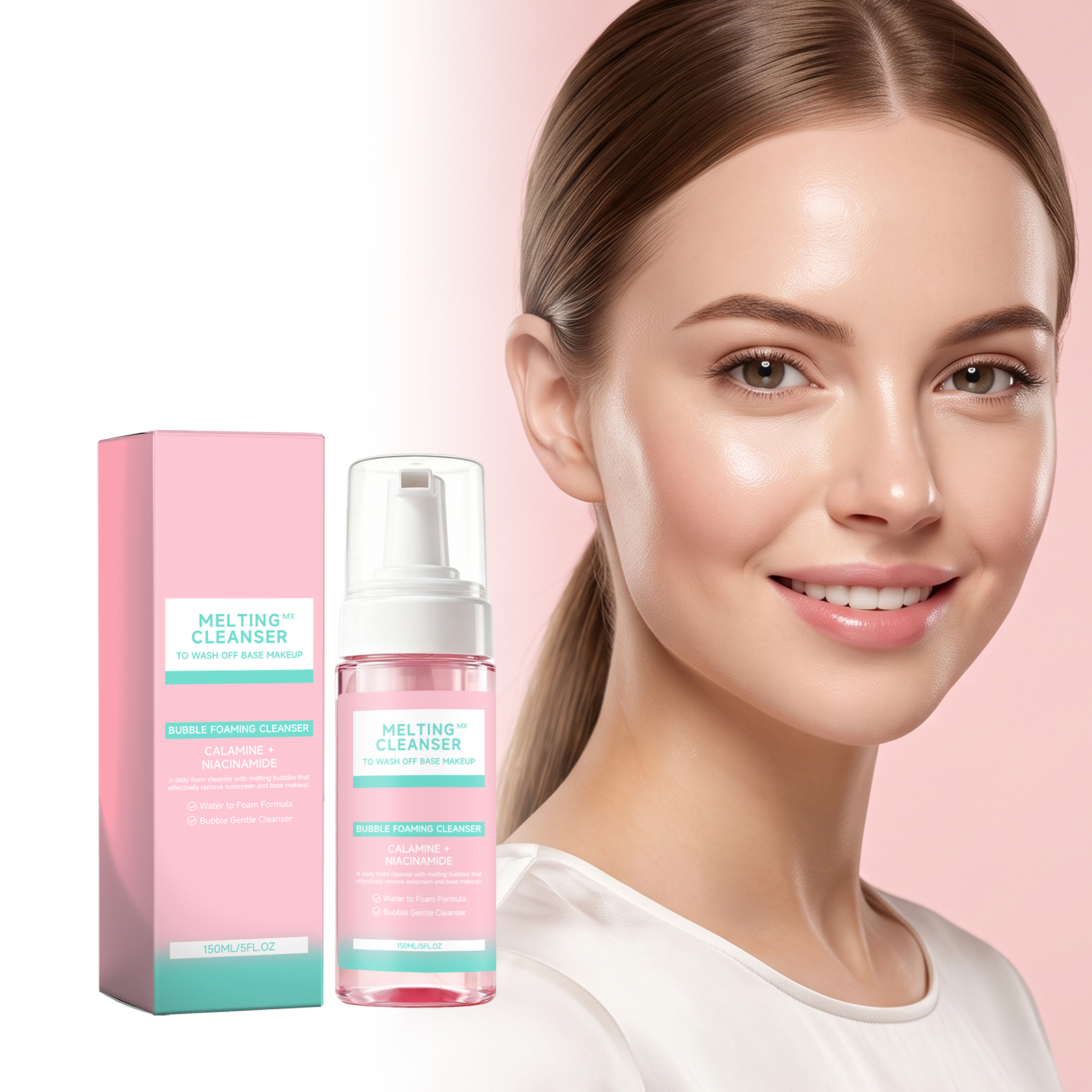 Mild Foam Cleanser Soft Dense Bubbles Light Texture Moisturizing Clean Facial Skin Deeply Gentle Comfortable Daily Care
