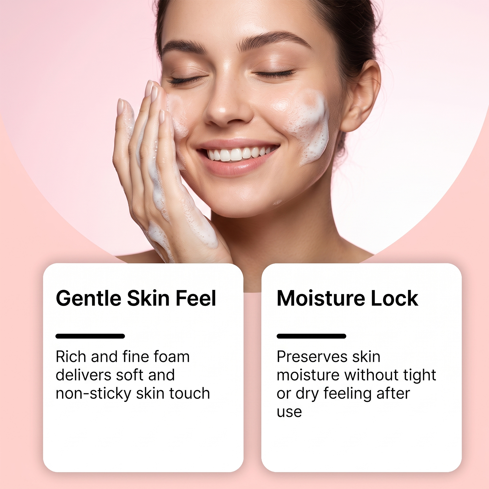 Mild Foam Cleanser Soft Dense Bubbles Light Texture Moisturizing Clean Facial Skin Deeply Gentle Comfortable Daily Care