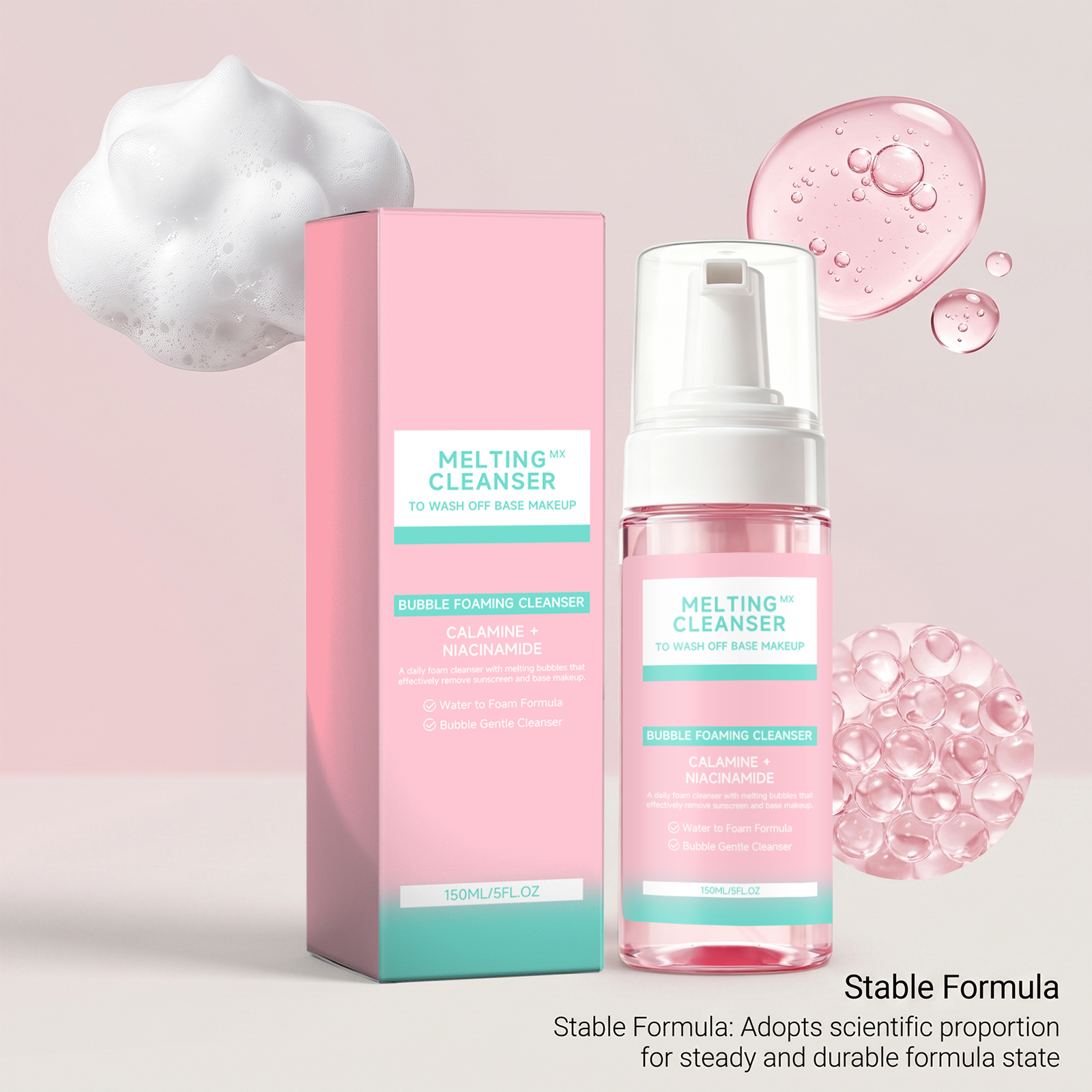 Mild Foam Cleanser Soft Dense Bubbles Light Texture Moisturizing Clean Facial Skin Deeply Gentle Comfortable Daily Care