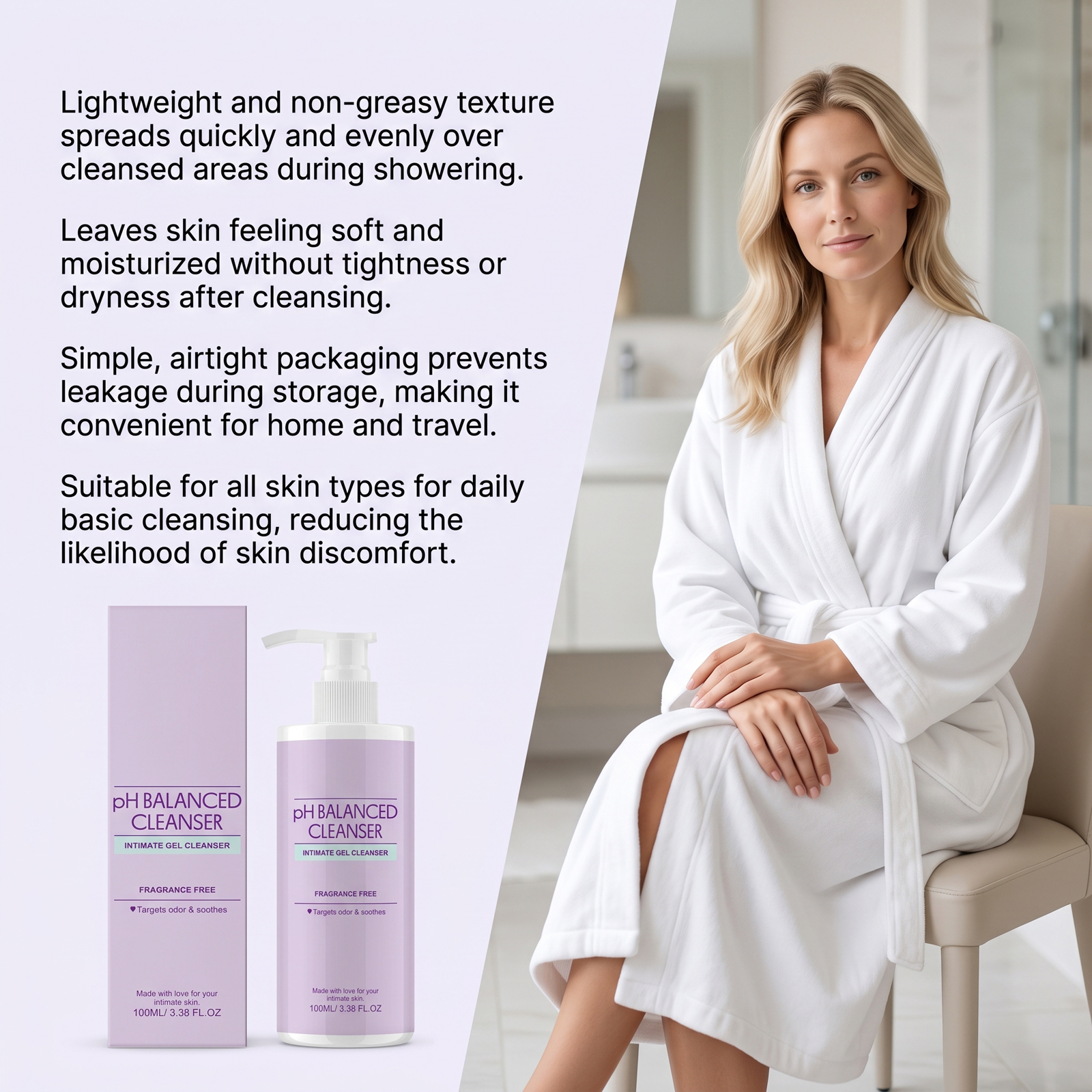 Skin Cleansing Liquid Light Hydrating Non Sticky Refreshing Mild Moisturizing Soft Care Facial Skin