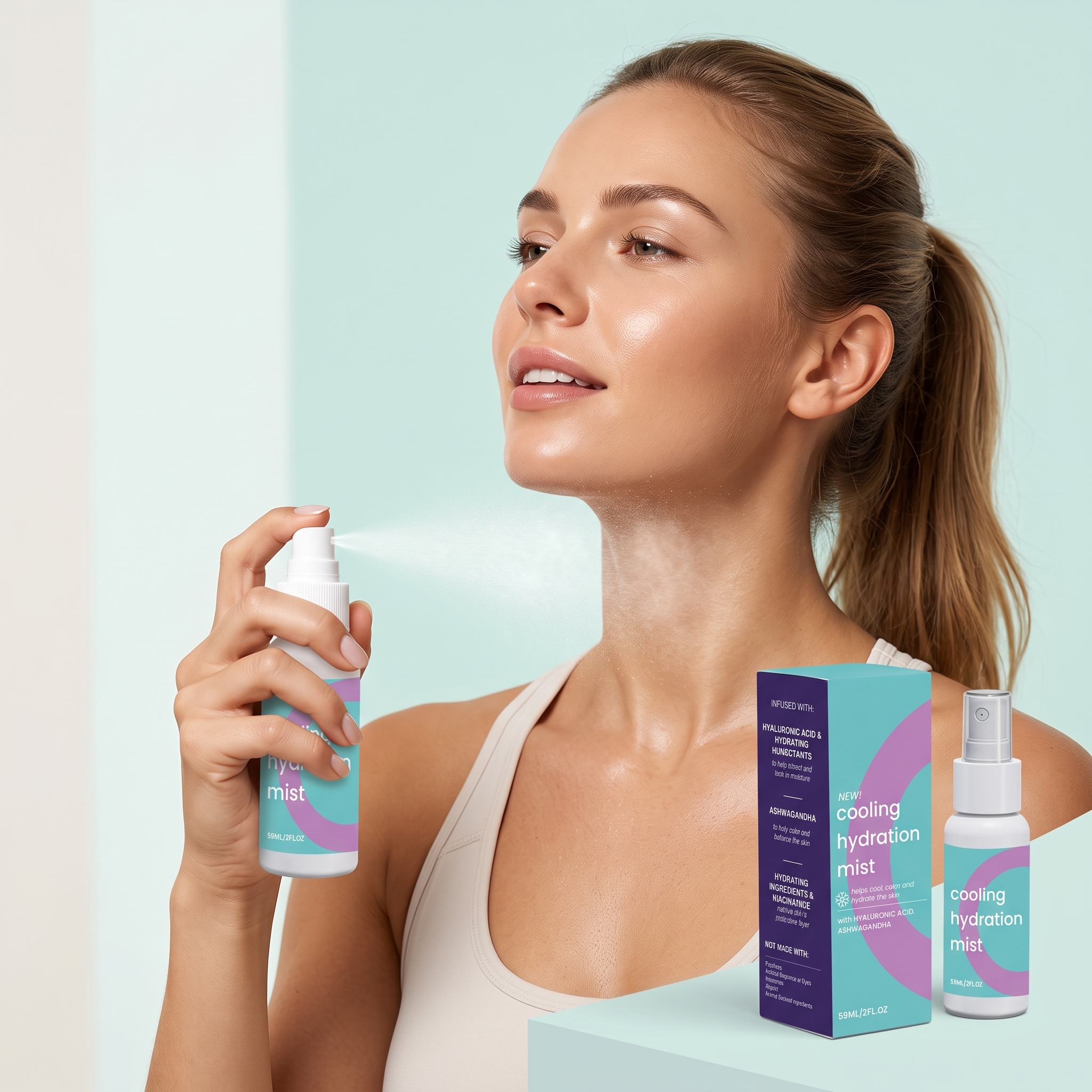 Cool Moisturizing Spray Refreshing Non Sticky Summer Portable Face Body Outdoor Sport Carry Along