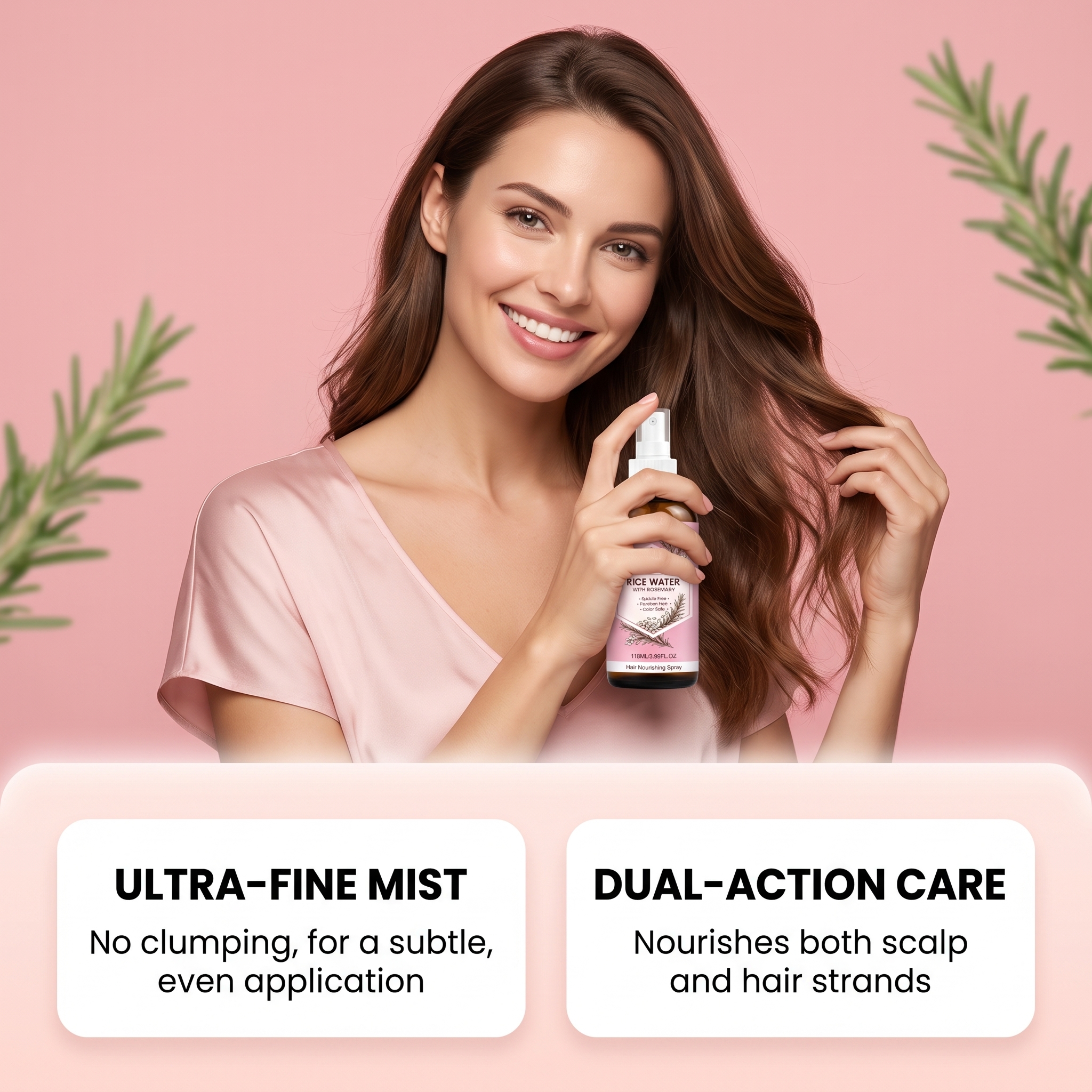 Hair Care Spray Mild Nourish Plump Natural Shiny Smooth Hair Strand Daily Hair Protect