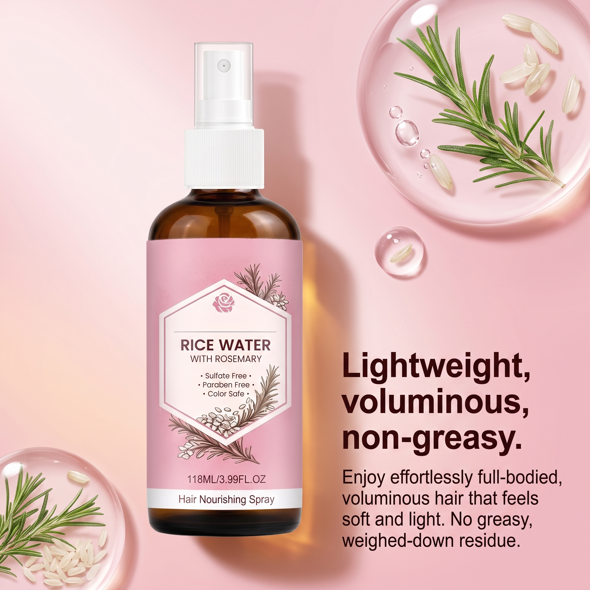 Hair Care Spray Mild Nourish Plump Natural Shiny Smooth Hair Strand Daily Hair Protect