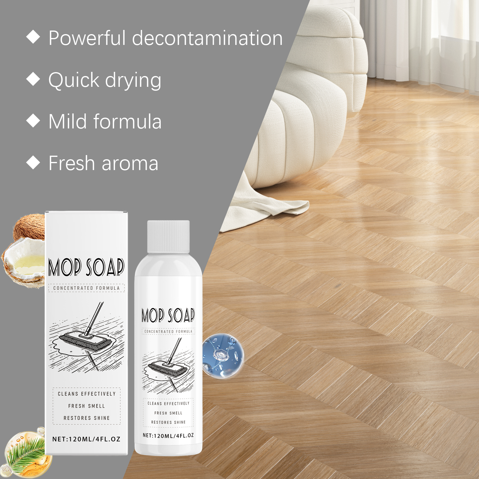 Floor Cleaner Deep Cleans Brightens Polishes Daily Care Mop Hard Wood Floors Tiles