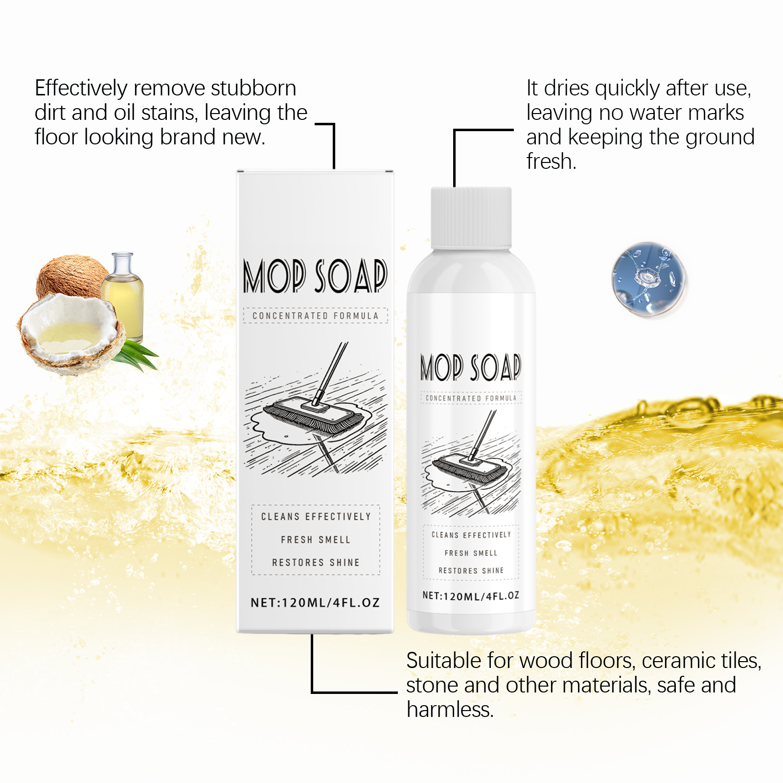 Floor Cleaner Deep Cleans Brightens Polishes Daily Care Mop Hard Wood Floors Tiles