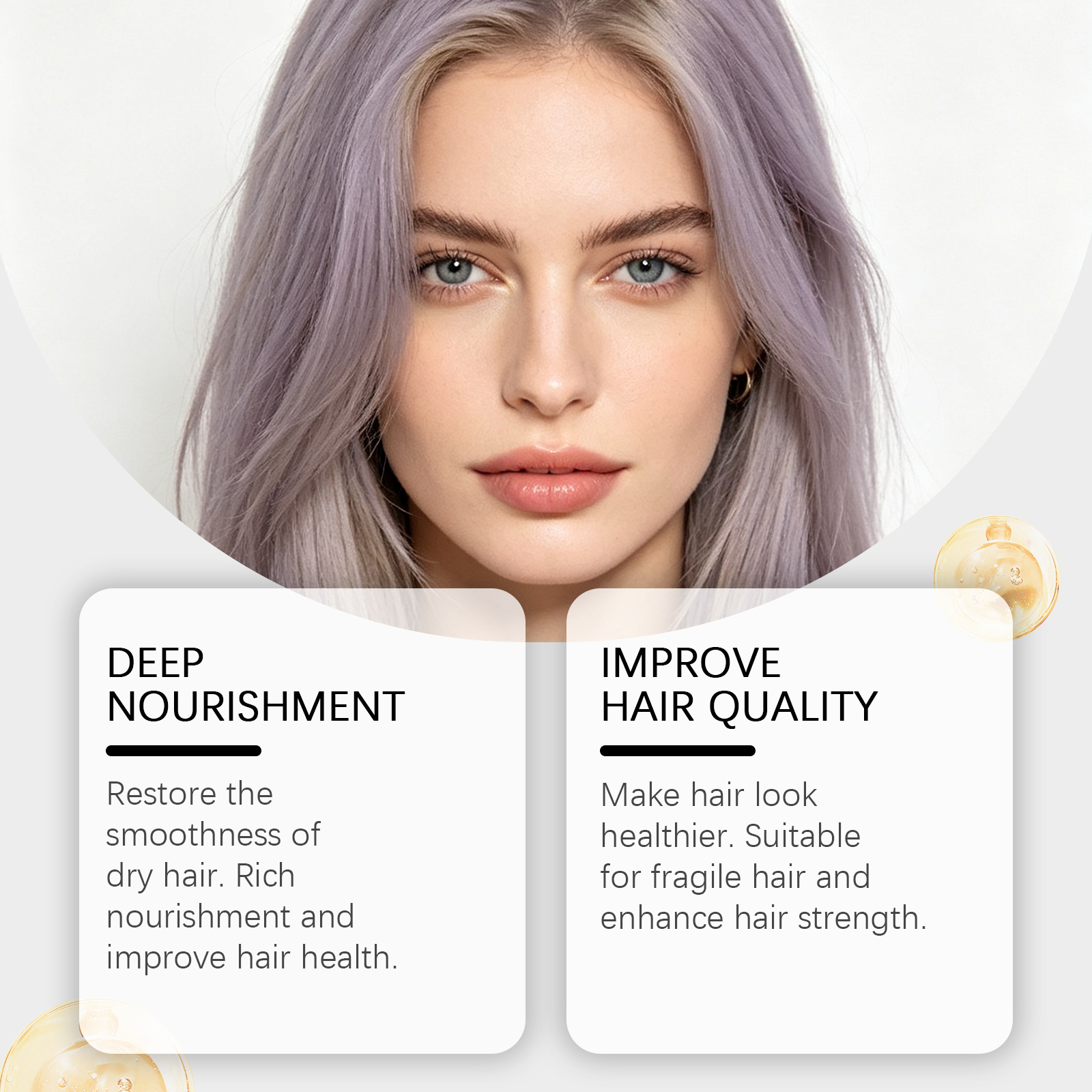 Hair Mask Purple Brightness Elasticity Moisturizing Plump Glossy Smooth Hair Scalp Daily Home Care Cosmetic