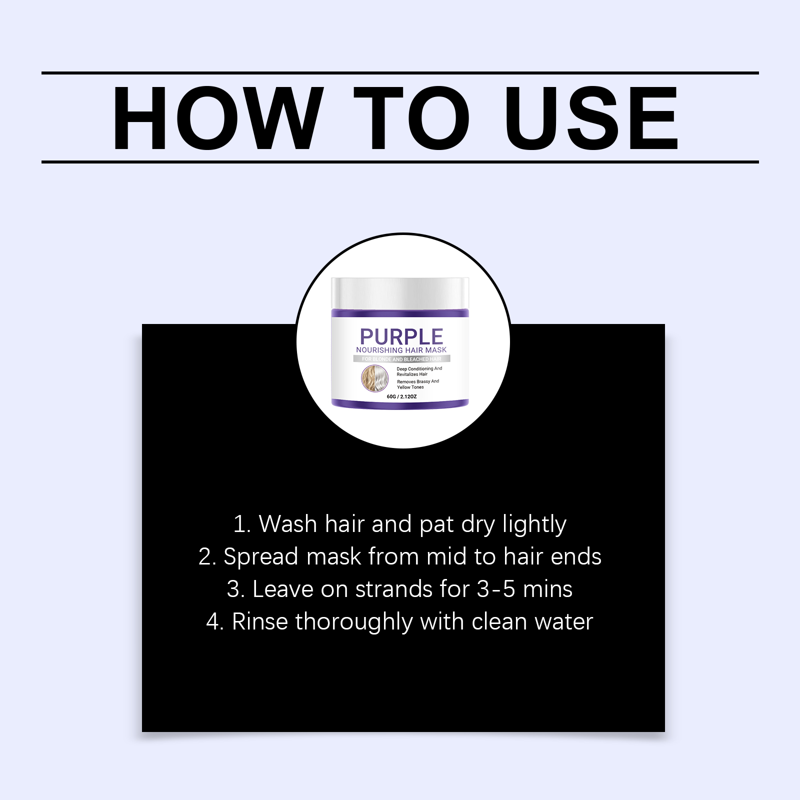 Hair Mask Purple Brightness Elasticity Moisturizing Plump Glossy Smooth Hair Scalp Daily Home Care Cosmetic