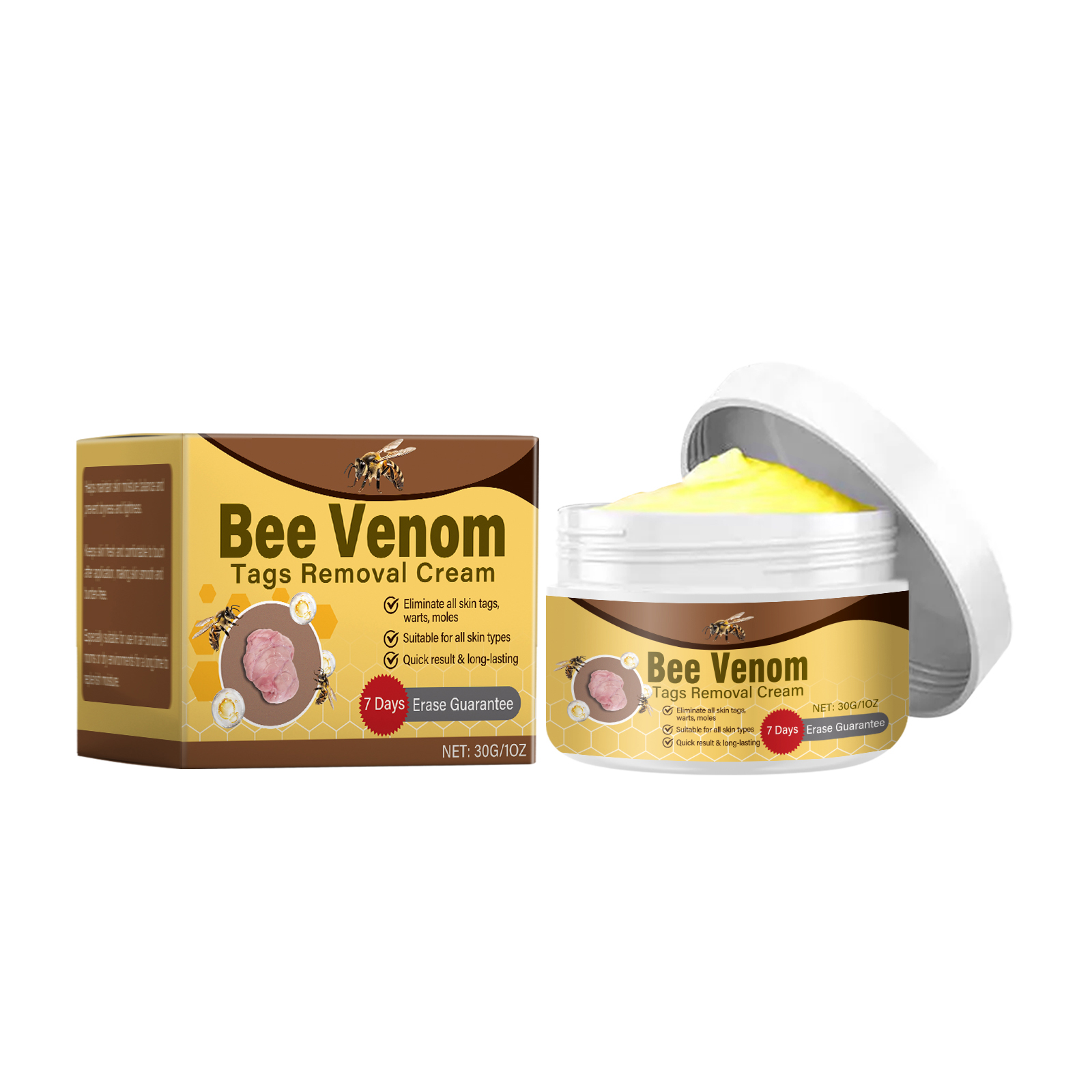 Bee Venum Skin Care Cream Mild Herbal Formula Soft Smooth Skin Daily Clearing Wart Removing Lotion Cream