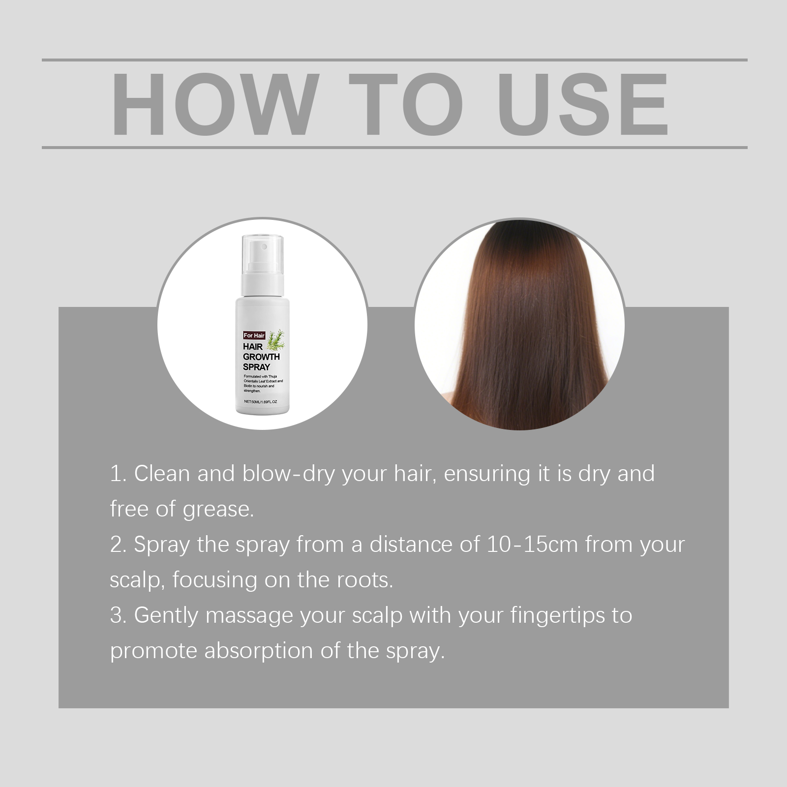 Hair Care Spray Moisturizing Mild Scalp Care Light Silky Hair Gloss Top Spray Massage