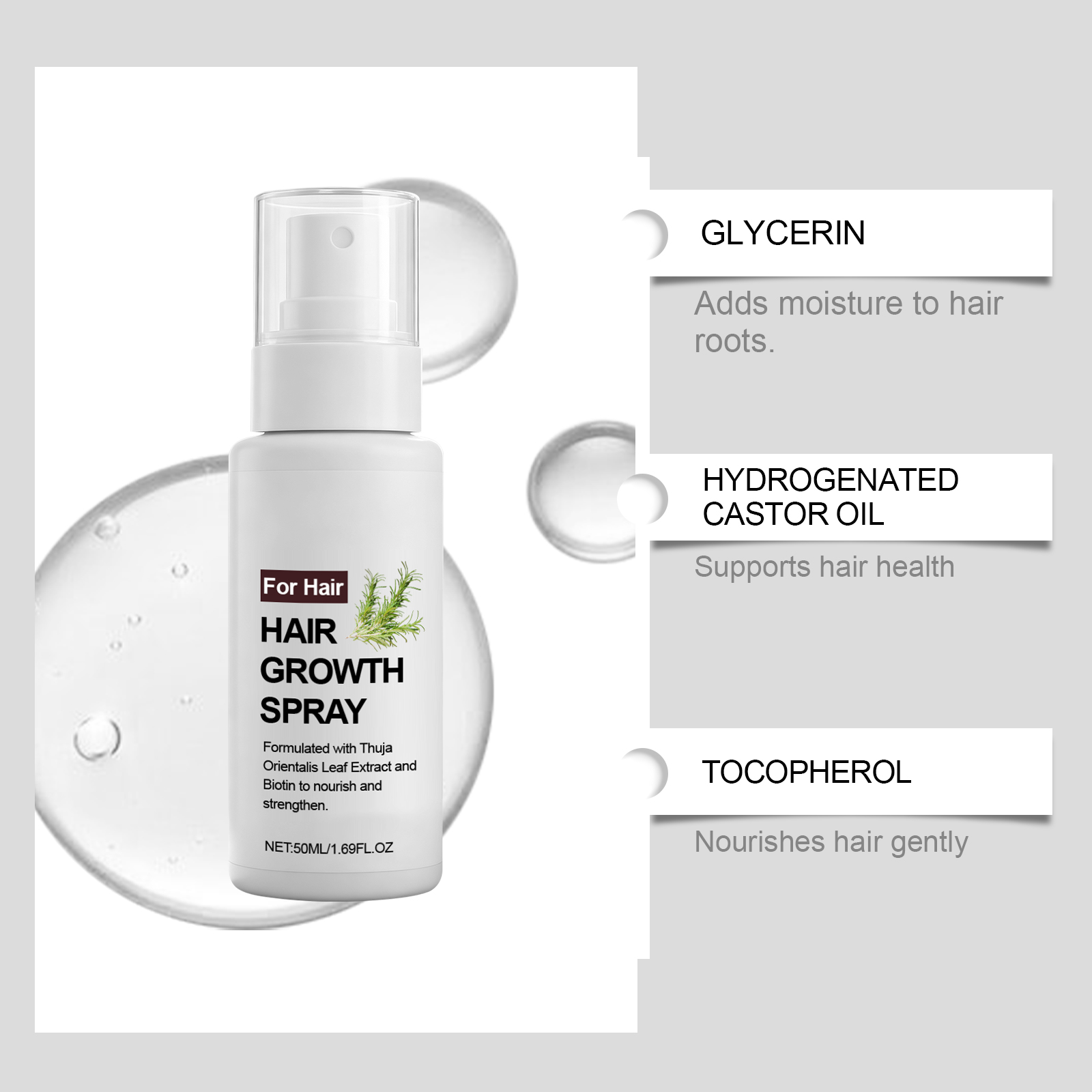 Hair Care Spray Moisturizing Mild Scalp Care Light Silky Hair Gloss Top Spray Massage