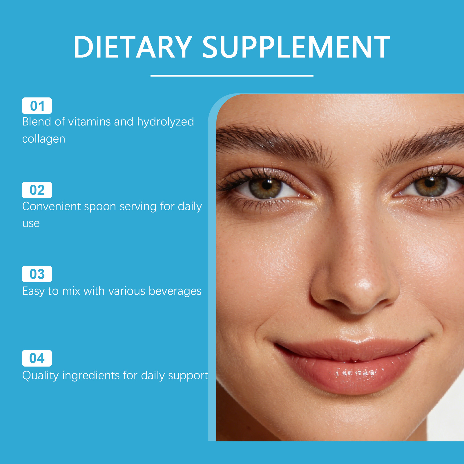 Collagen Skin Nutrient Powder Vanilla Flavor Contains Collagen Hydration Balance Daily Beauty Care Skin Gloss Nutrition Supplement