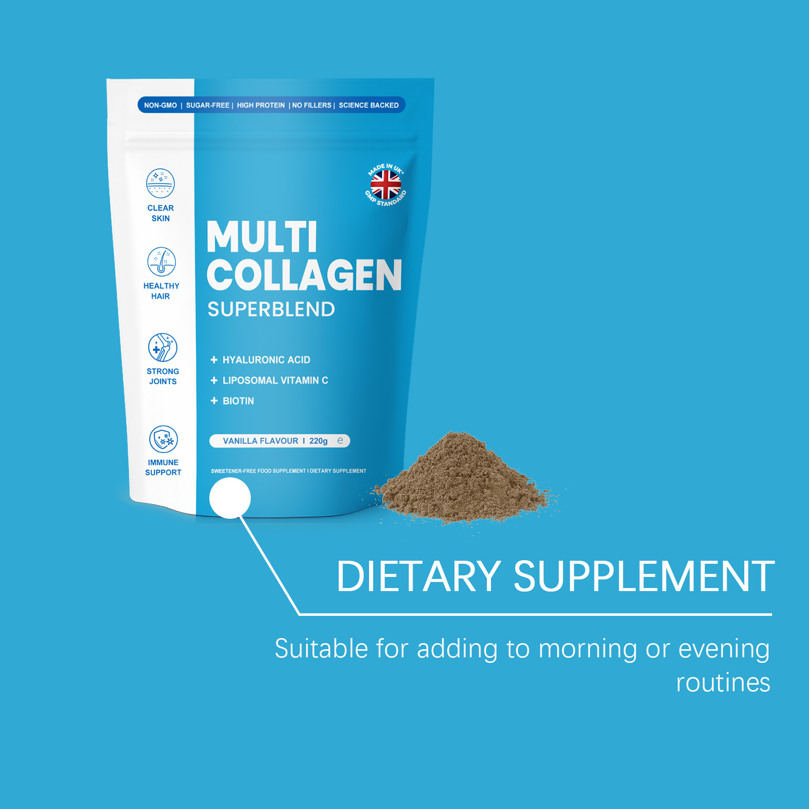 Collagen Skin Nutrient Powder Vanilla Flavor Contains Collagen Hydration Balance Daily Beauty Care Skin Gloss Nutrition Supplement