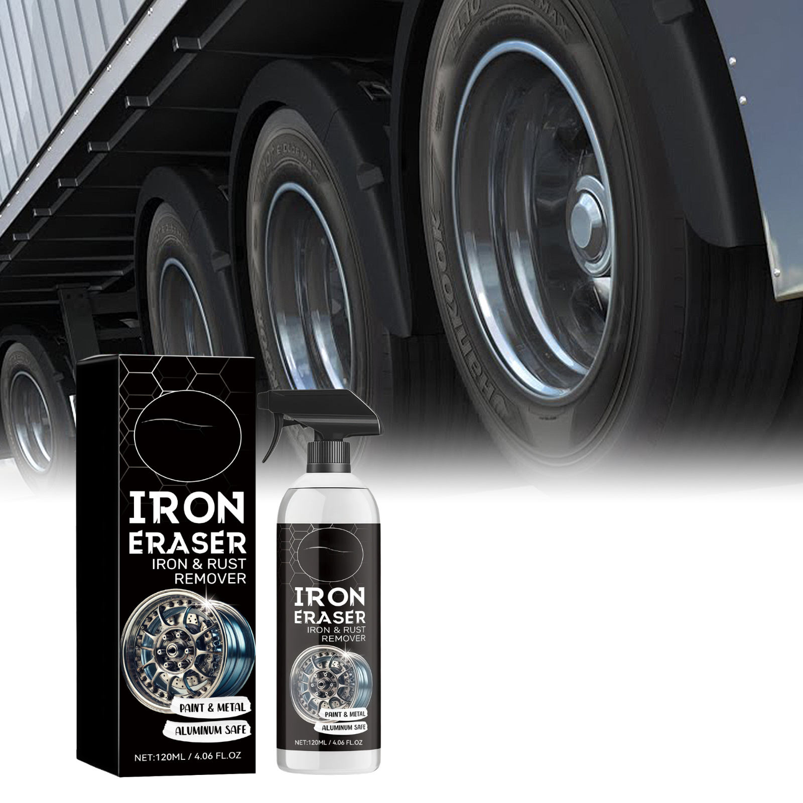 Car Rust Cleaner Cleaning Spray For Wheel Brake Oxidation Rust Spots Black Dots Yellow Stains