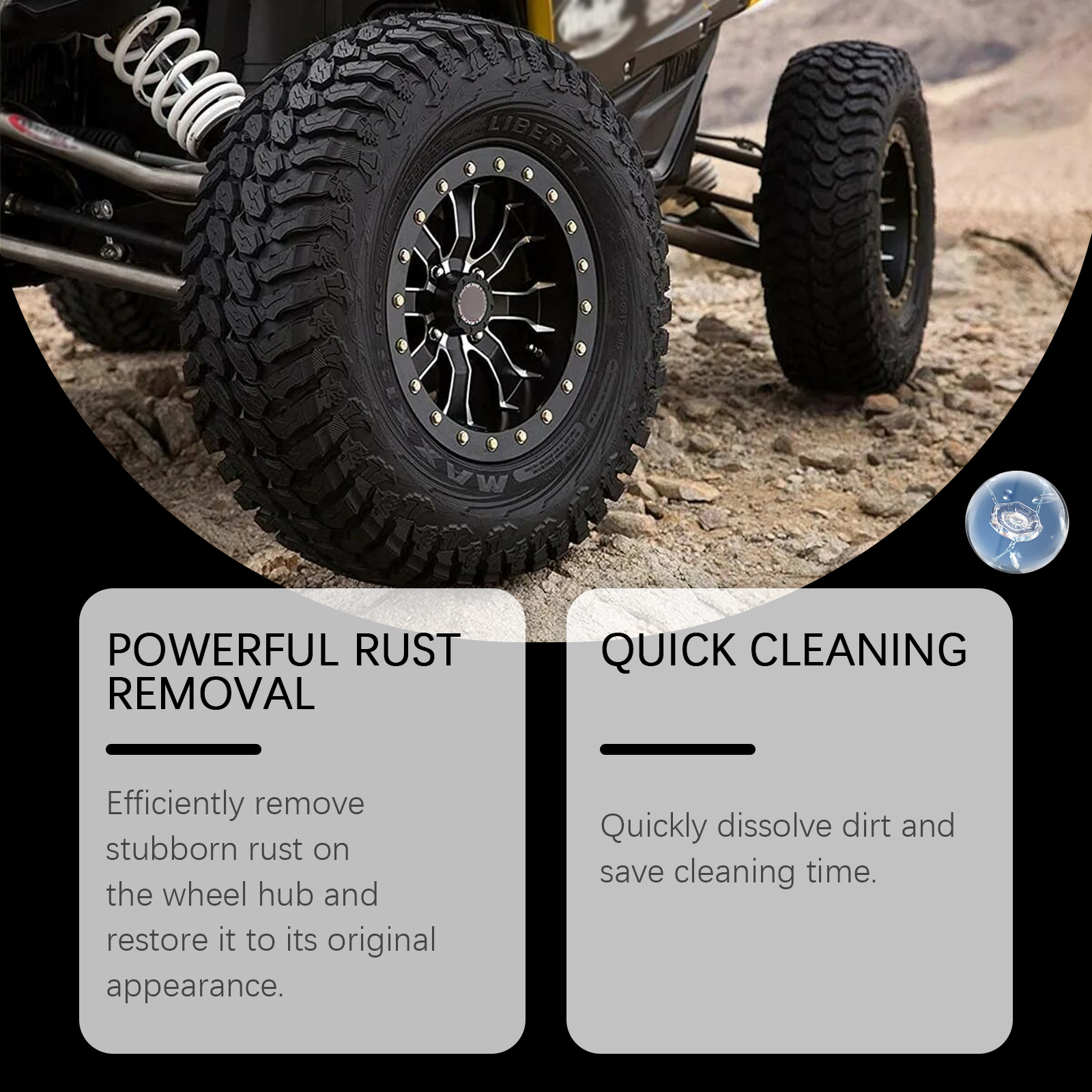 Car Rust Cleaner Cleaning Spray For Wheel Brake Oxidation Rust Spots Black Dots Yellow Stains