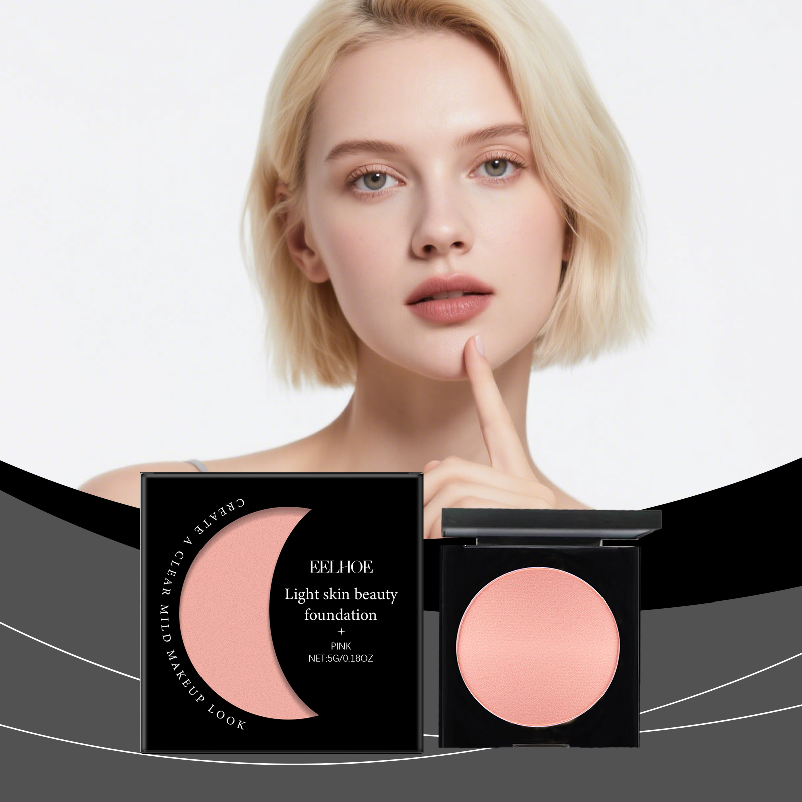 Pink Hydrating Concealer Foundation Cream Lightweight Moisturizing Brightening For Oily And Dry Skin