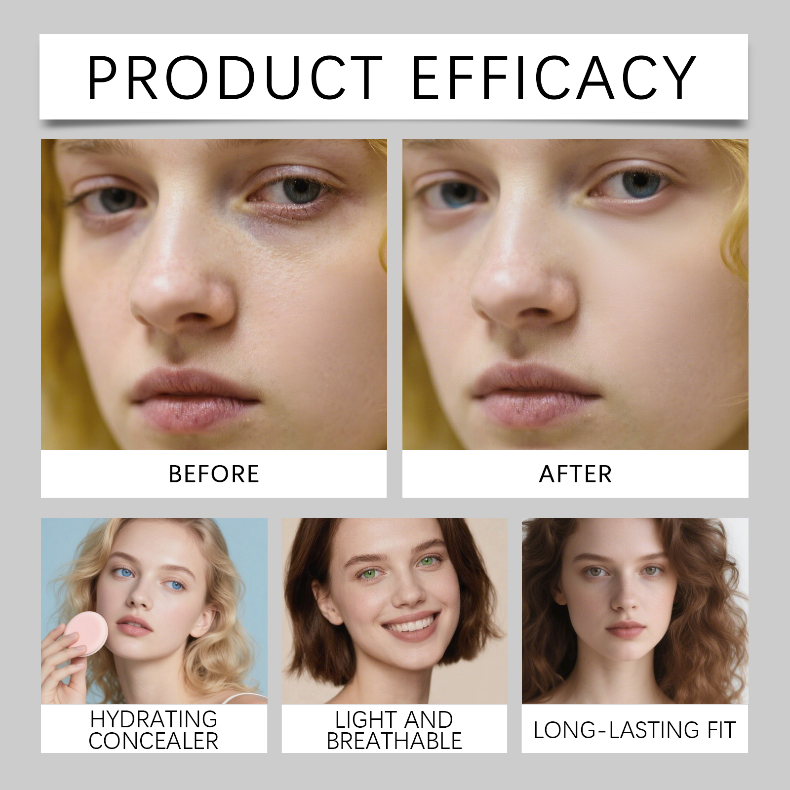 Pink Hydrating Concealer Foundation Cream Lightweight Moisturizing Brightening For Oily And Dry Skin