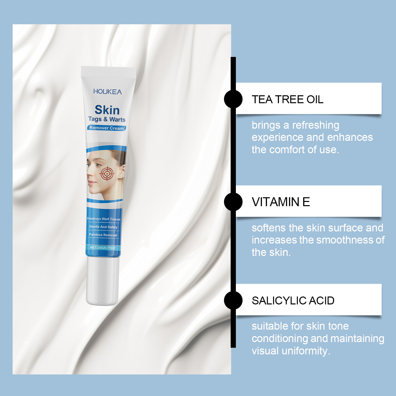 Facial Care Ointment Mild Formula Nourishes Skin Clears Warts External Use Protects Facial Skin Cream