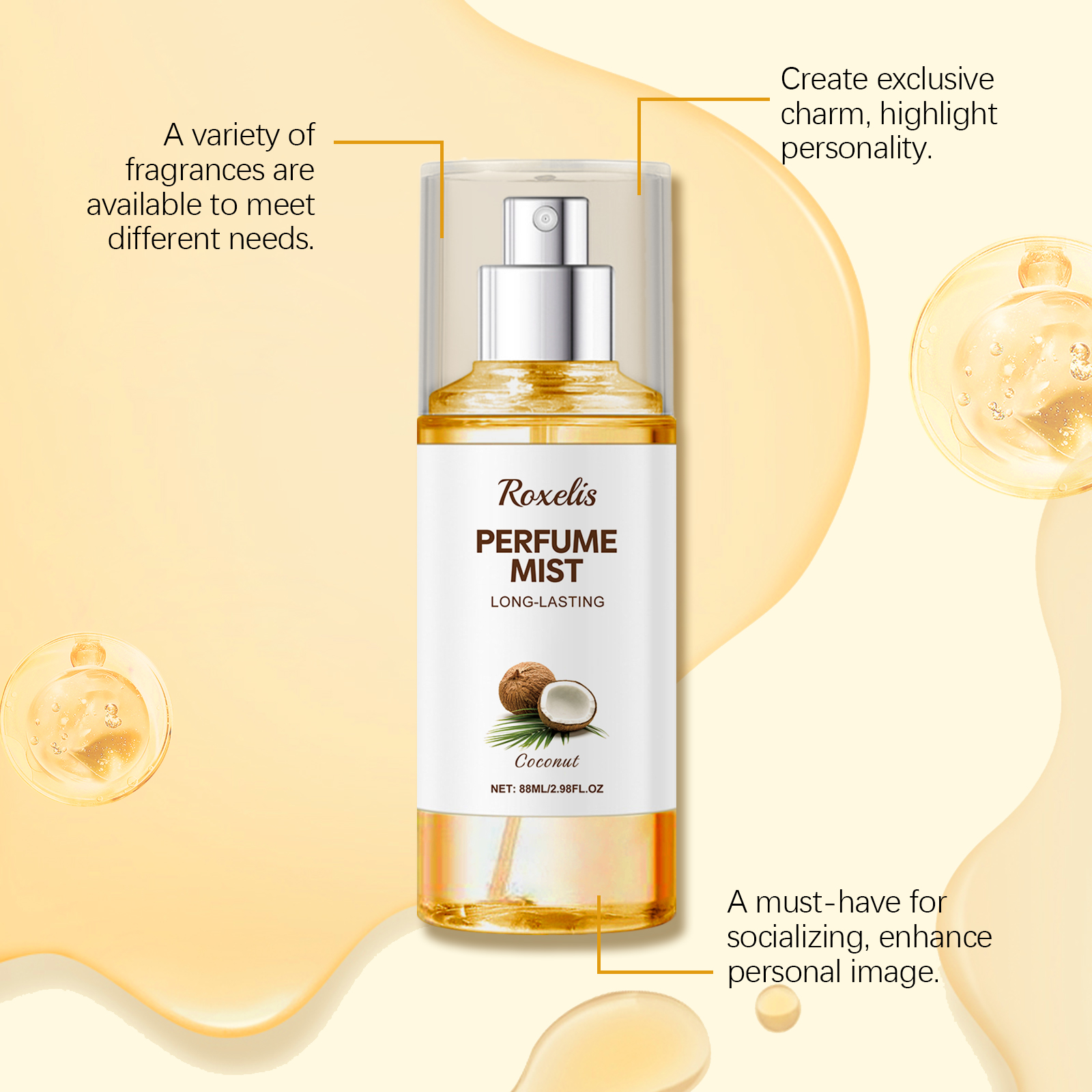 Women Perfume Spray Long Lasting Rich Elegant Scent Boost Charm Dating Body Fragrance Mist