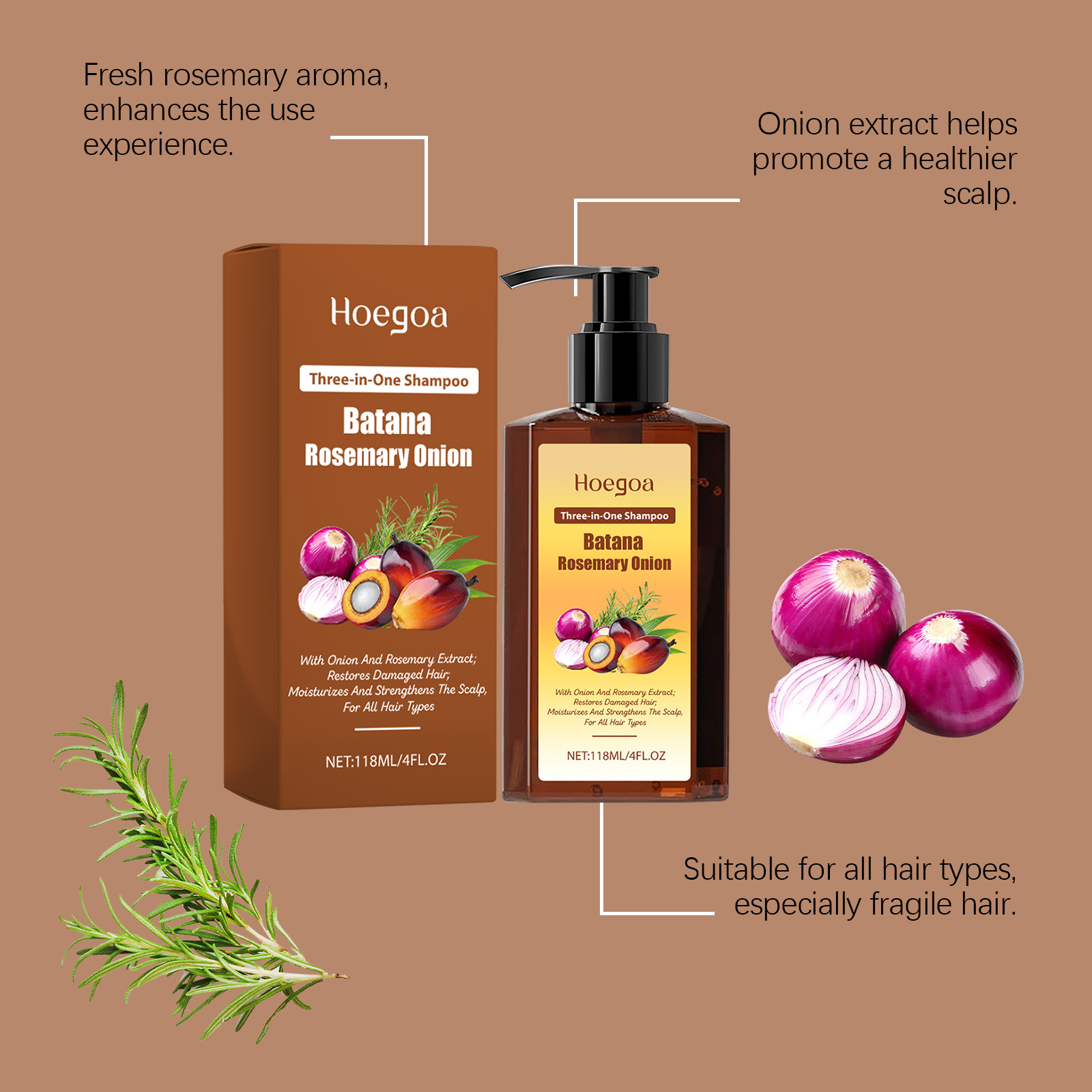 Three In One Nourishing Hair Shampoo Cleanses Nourishes Scalp Moisturizes Hair Softens Strands