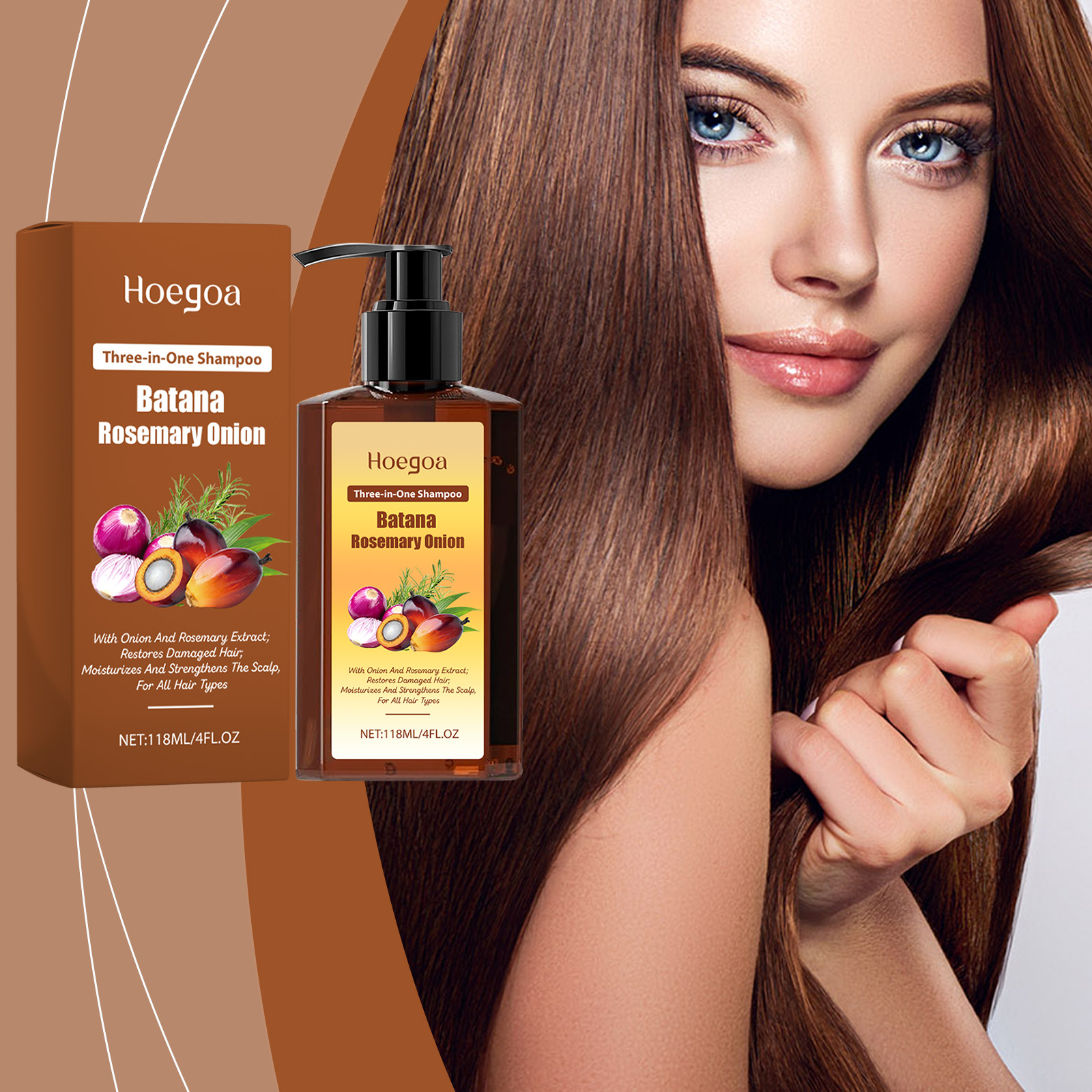 Three In One Nourishing Hair Shampoo Cleanses Nourishes Scalp Moisturizes Hair Softens Strands