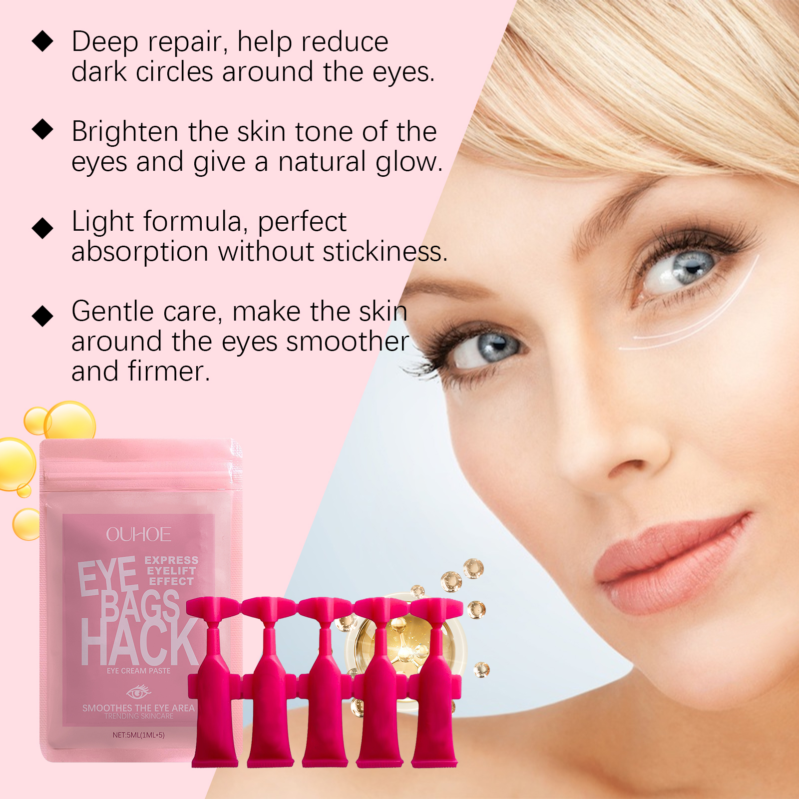 Moisturizing Eye Cream Nourishes Tightens Skin Around Eyes Reduces Fine Lines Softens Eye Muscles