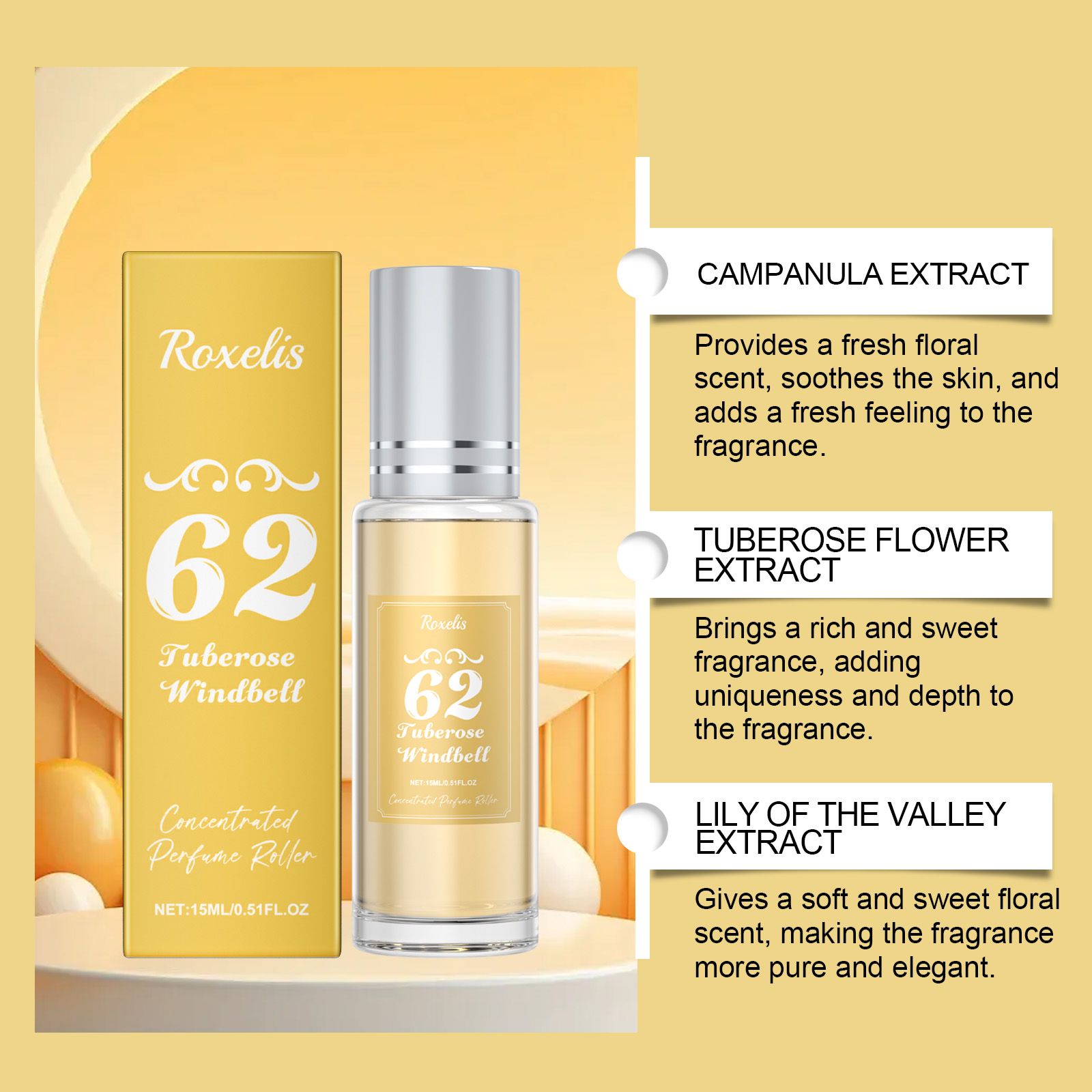 Tuberose Brazilian Charm Roll On Perfume Fresh Long Lasting For Daily Wear And Dates