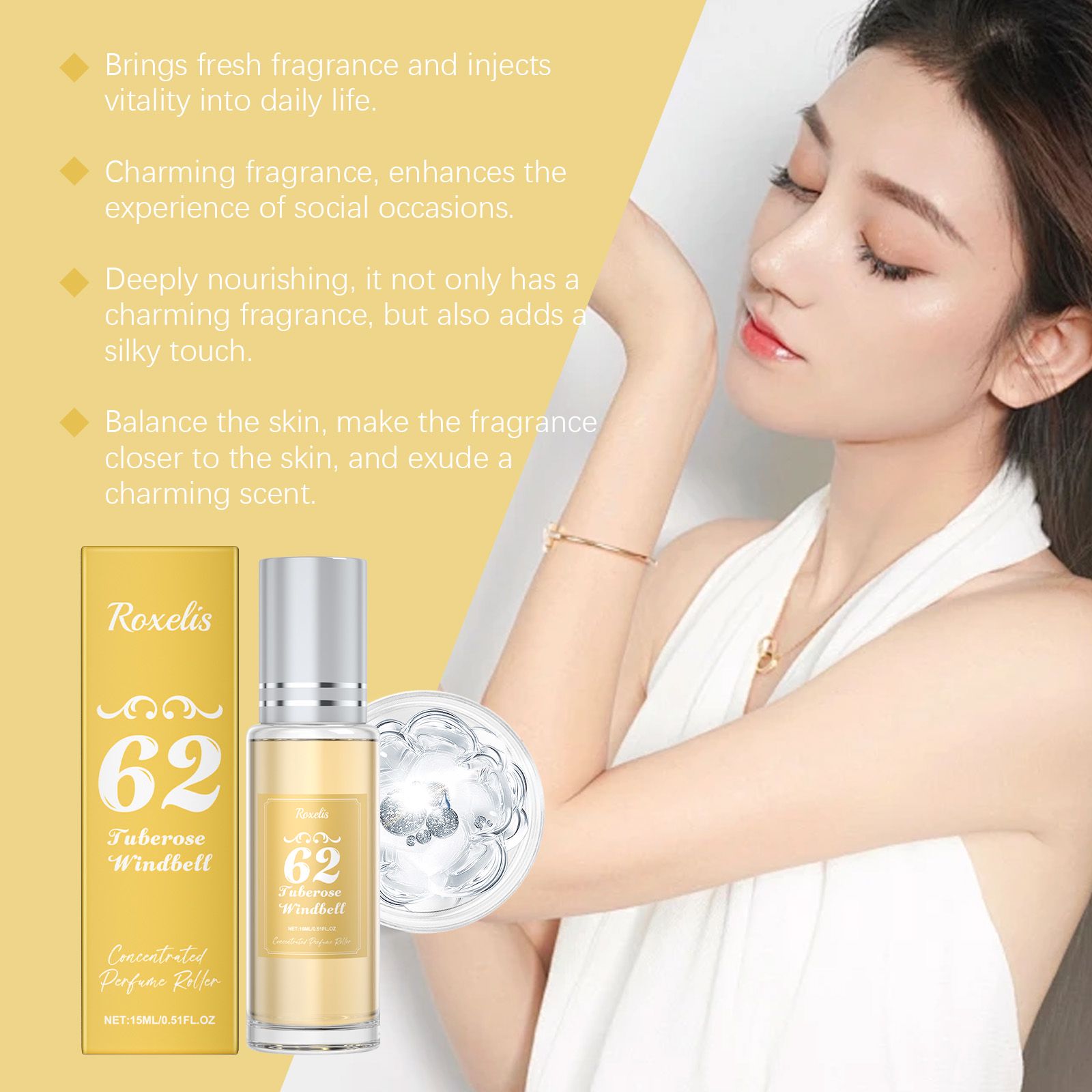 Tuberose Brazilian Charm Roll On Perfume Fresh Long Lasting For Daily Wear And Dates