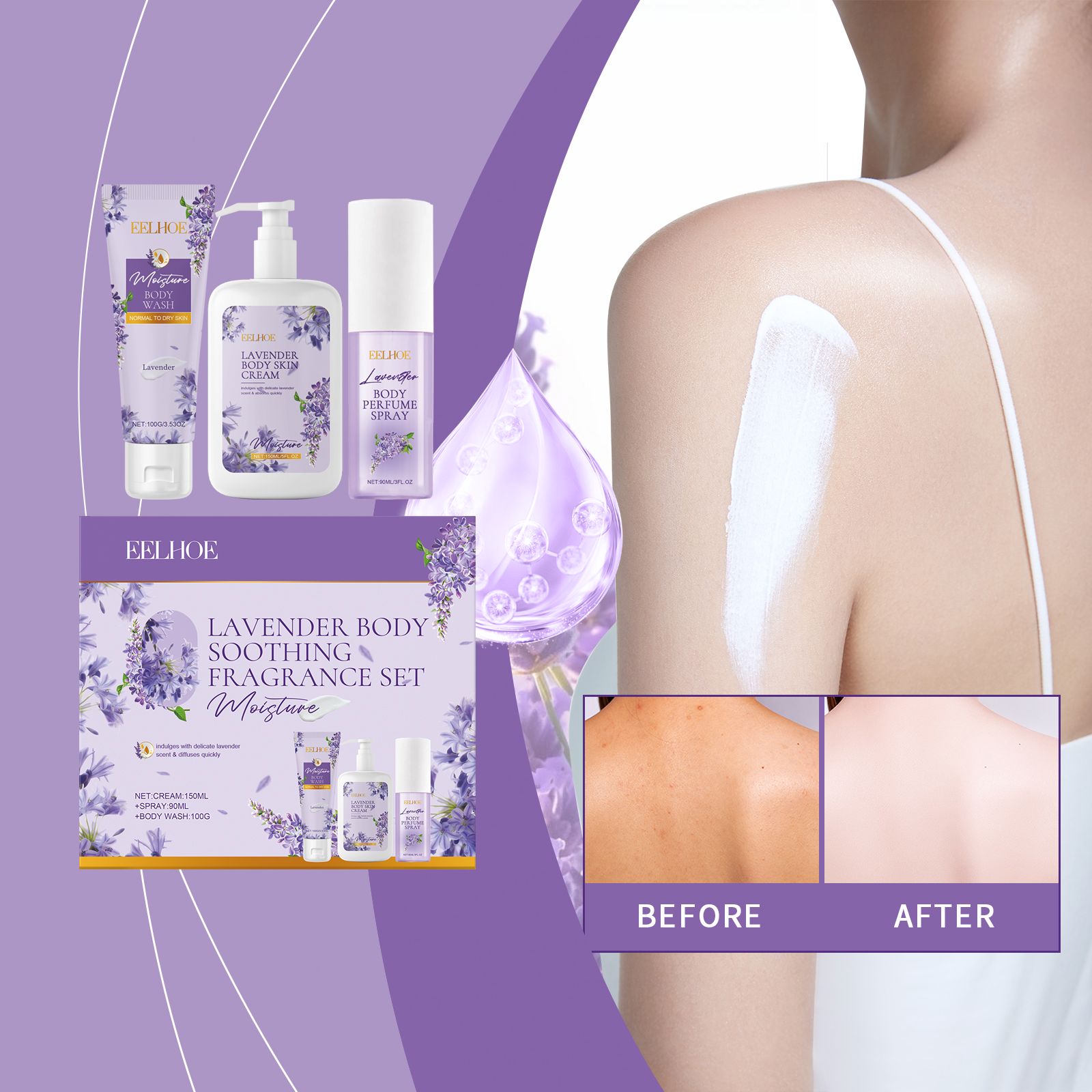 Orange Body Care Gift Set With Body Wash Lotion And Perfume Spray For Daily Hydration