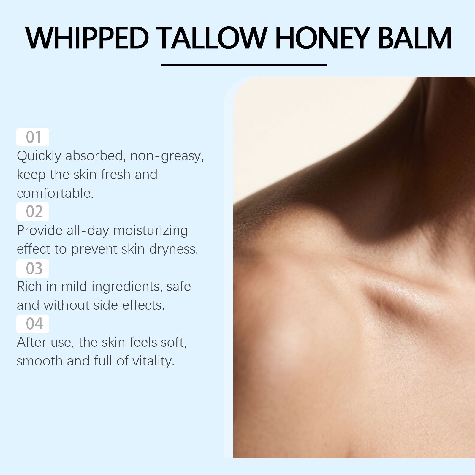 Tallow Honey Body Balm Nourishing Moisturizing Smooth Non Greasy For Daily Skin Care
