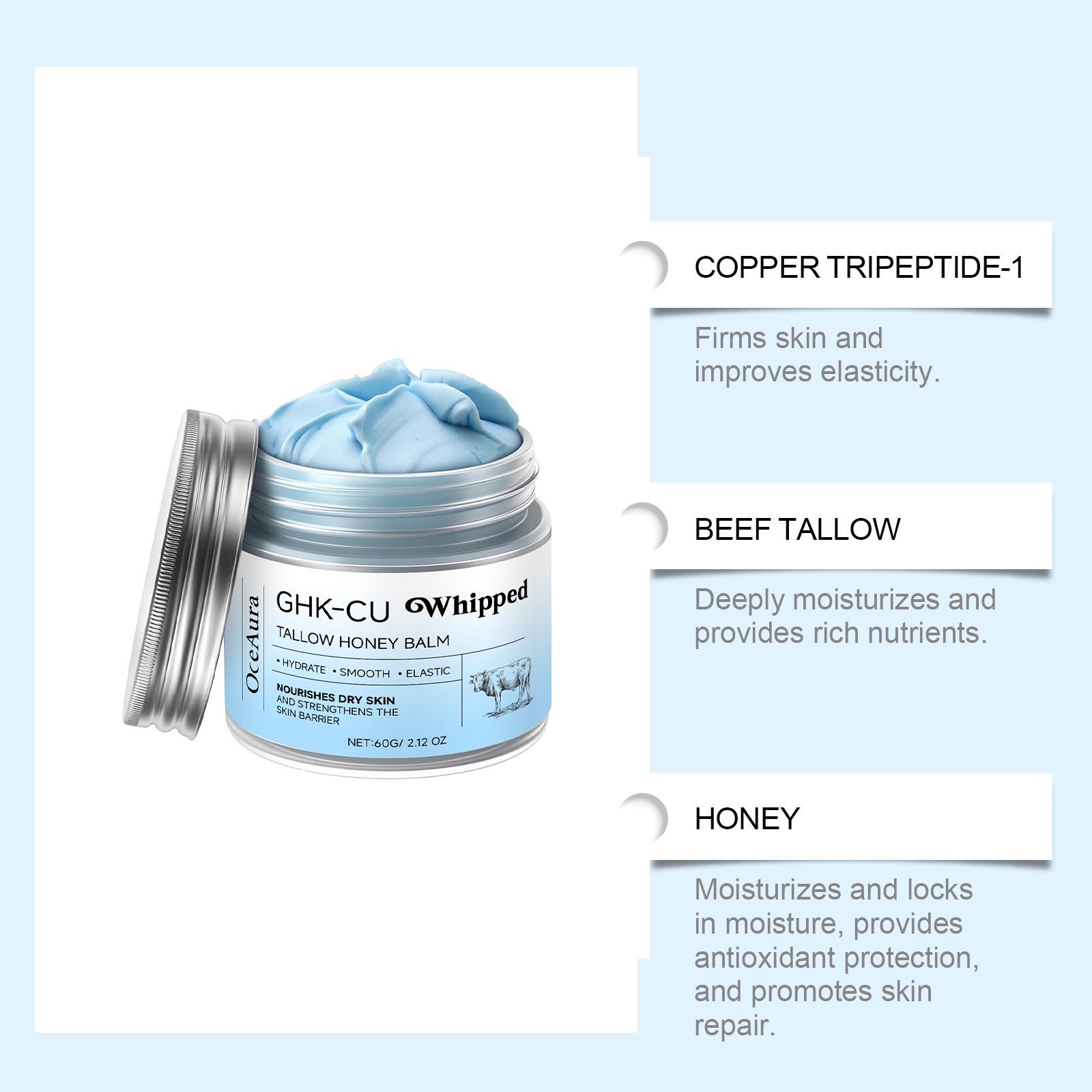 Tallow Honey Body Balm Nourishing Moisturizing Smooth Non Greasy For Daily Skin Care